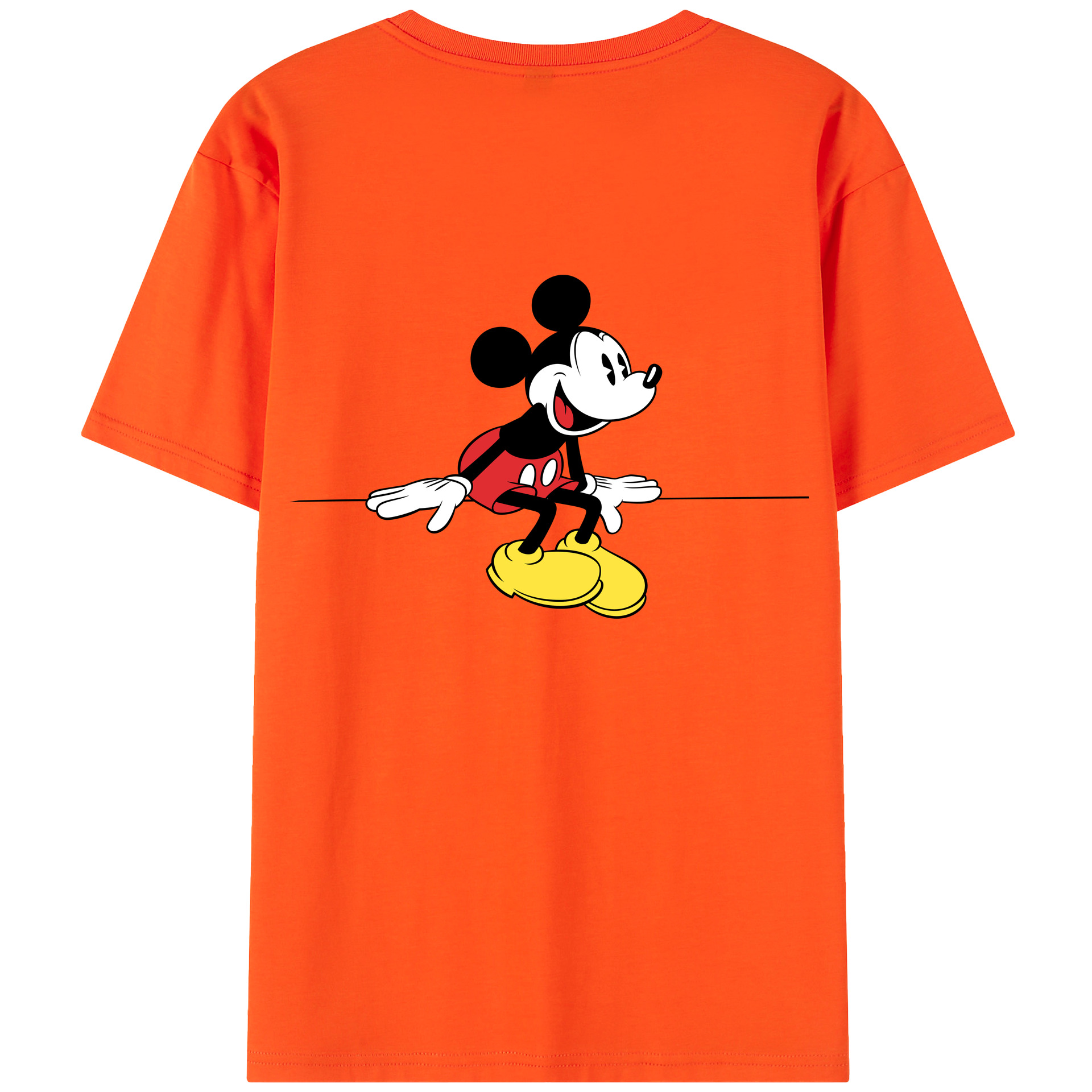 （画像用） ミッキーマウス Mickey Mouse 綿100％半袖Tシャツ（背面プリント）