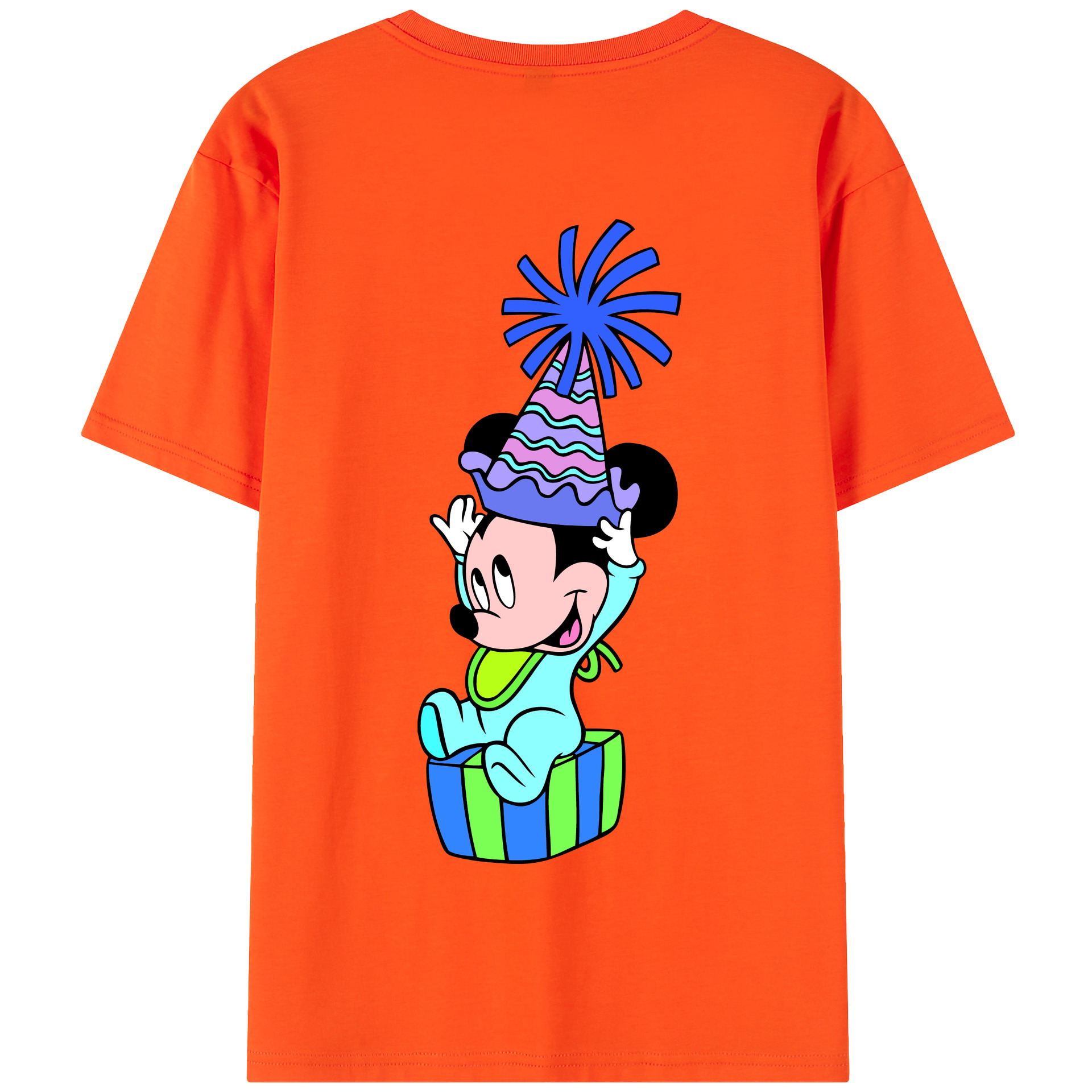 （画像用） ミッキーマウス Mickey Mouse 綿100％半袖Tシャツ（背面プリント）