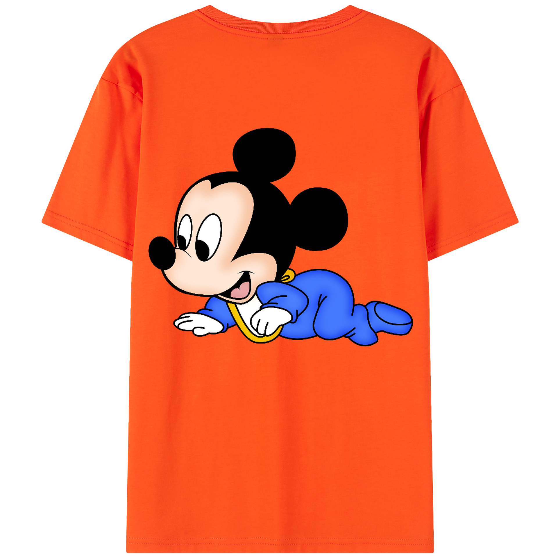 （画像用） ミッキーマウス Mickey Mouse 綿100％半袖Tシャツ（背面プリント）