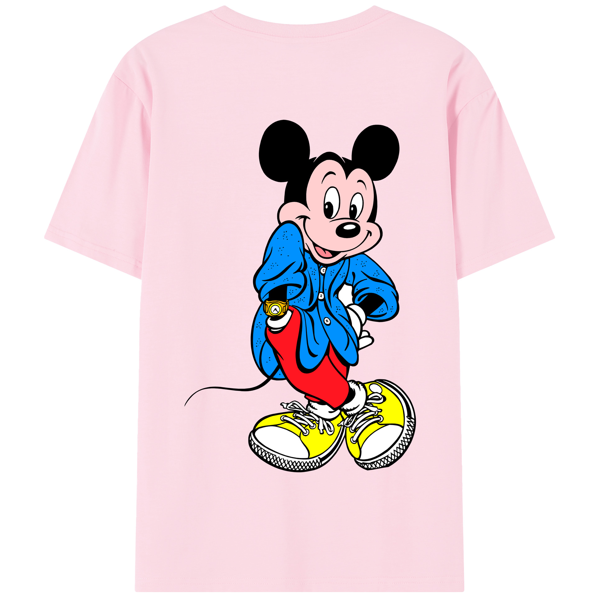 （画像用） ミッキーマウス Mickey Mouse 綿100％半袖Tシャツ（背面プリント）