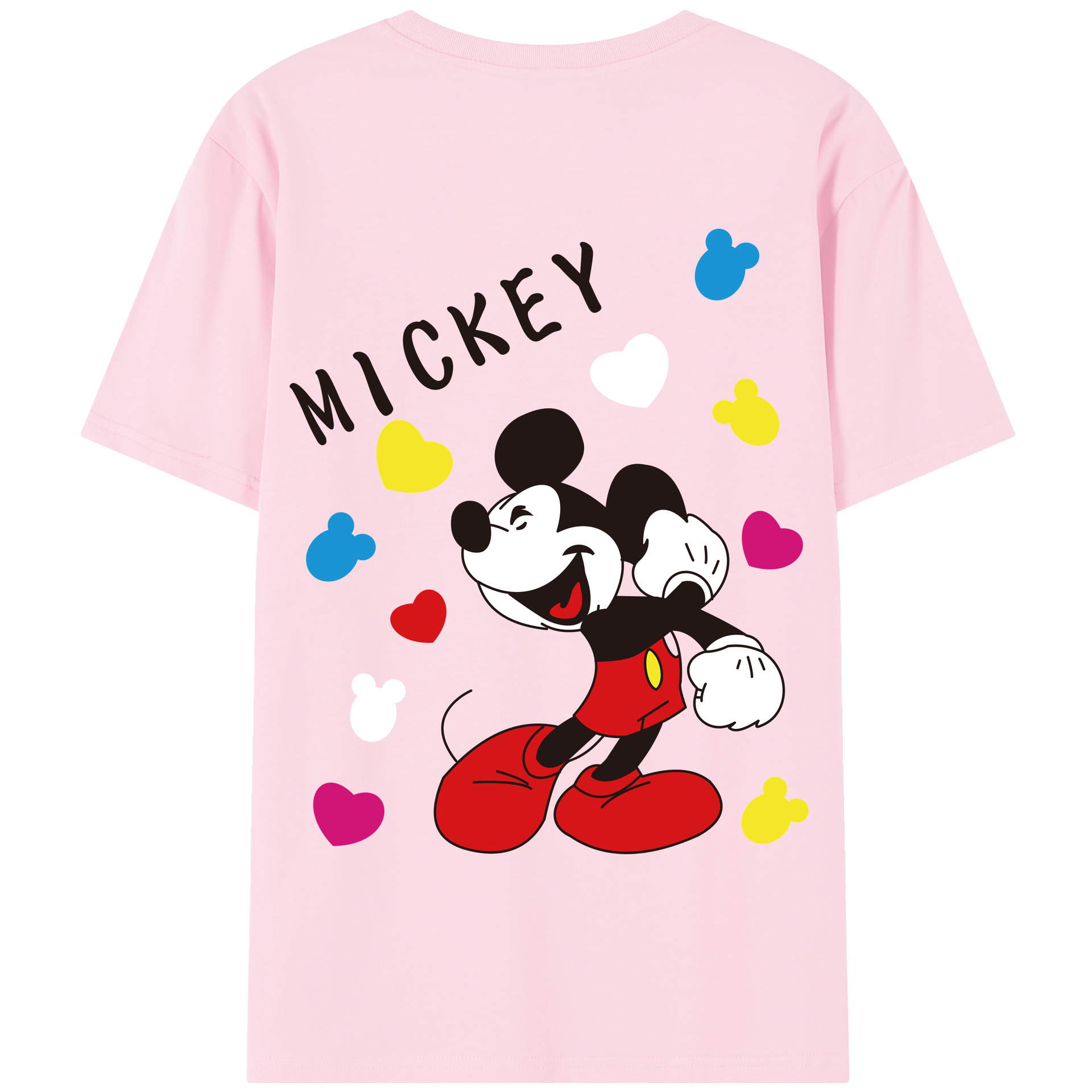 （画像用） ミッキーマウス Mickey Mouse 綿100％半袖Tシャツ（背面プリント）