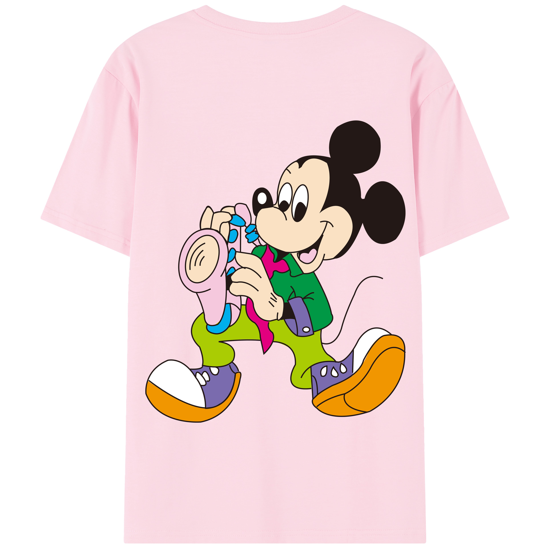 （画像用） ミッキーマウス Mickey Mouse 綿100％半袖Tシャツ（背面プリント）