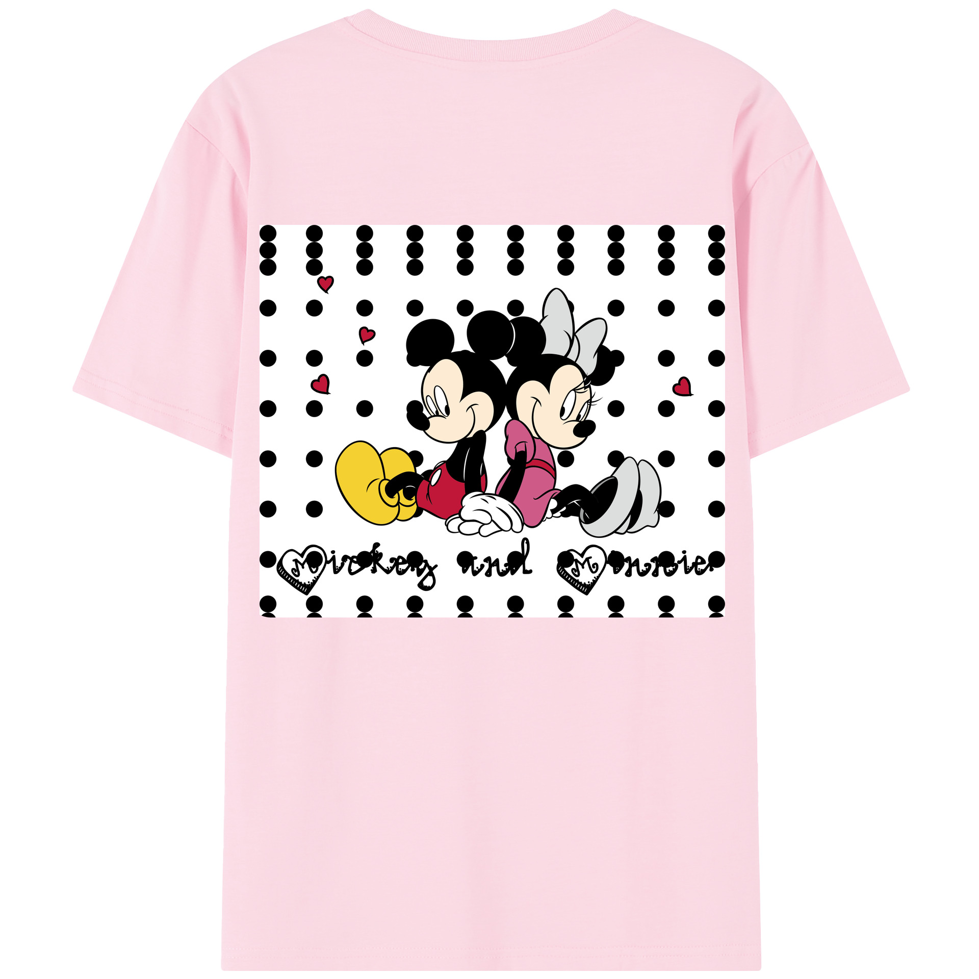 （画像用） ミッキーマウス Mickey Mouse 綿100％半袖Tシャツ（背面プリント）