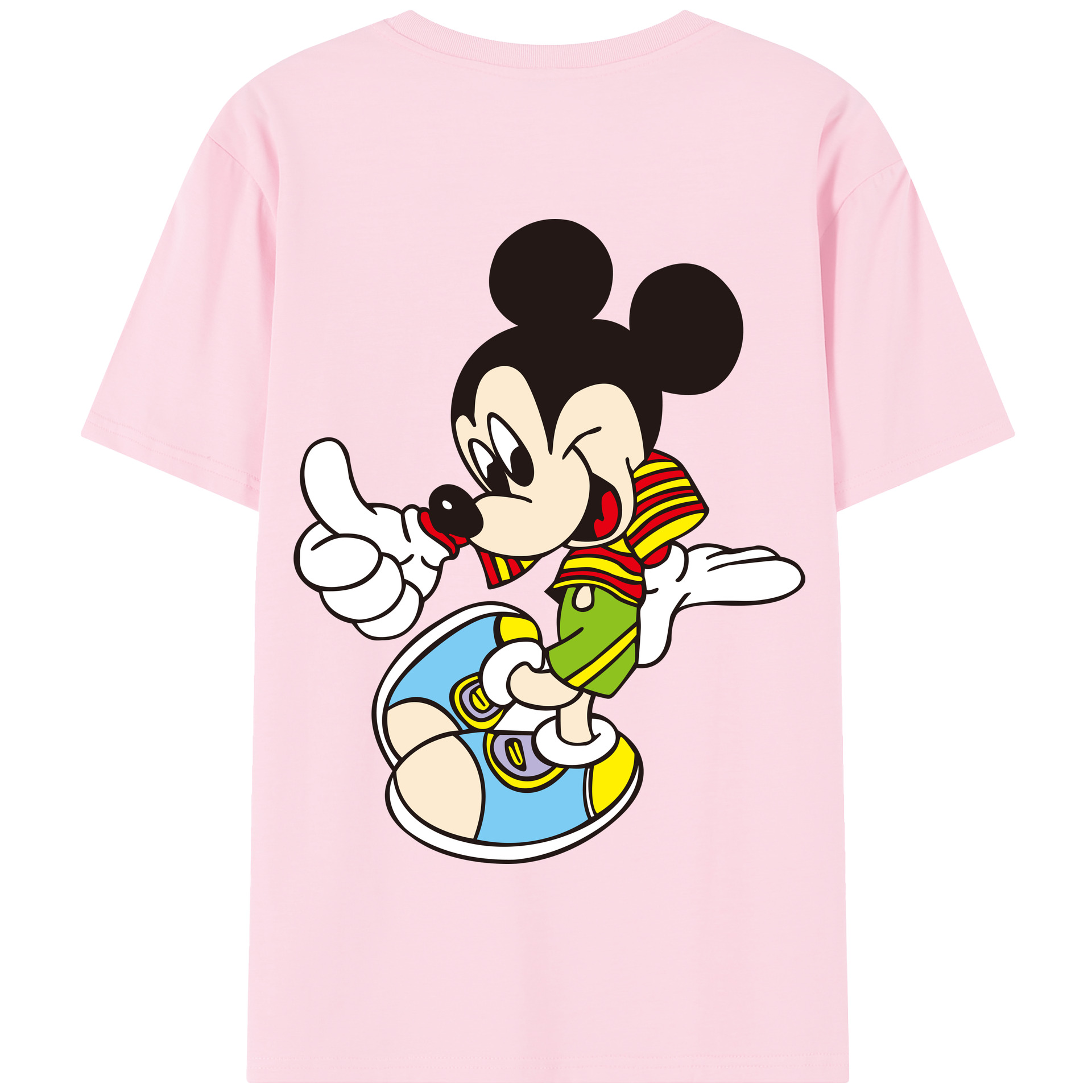 （画像用） ミッキーマウス Mickey Mouse 綿100％半袖Tシャツ（背面プリント）