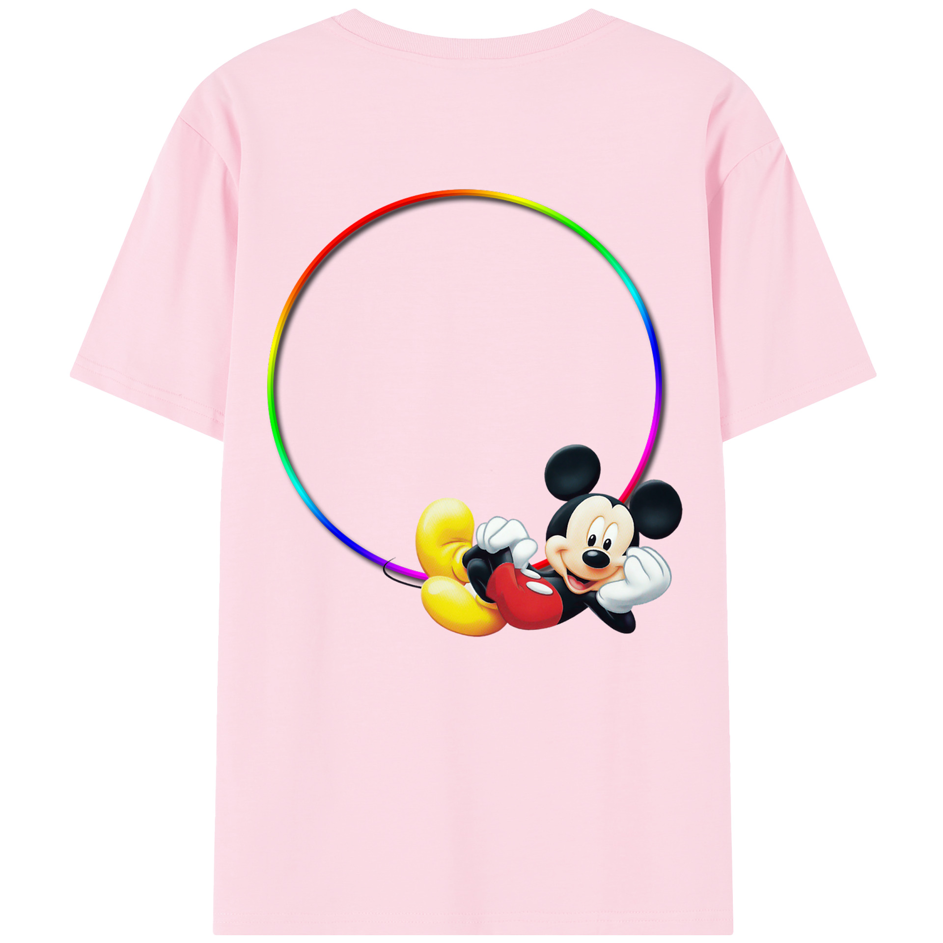 ミッキーマウス Mickey Mouse 綿100％半袖Tシャツ（背面プリント）