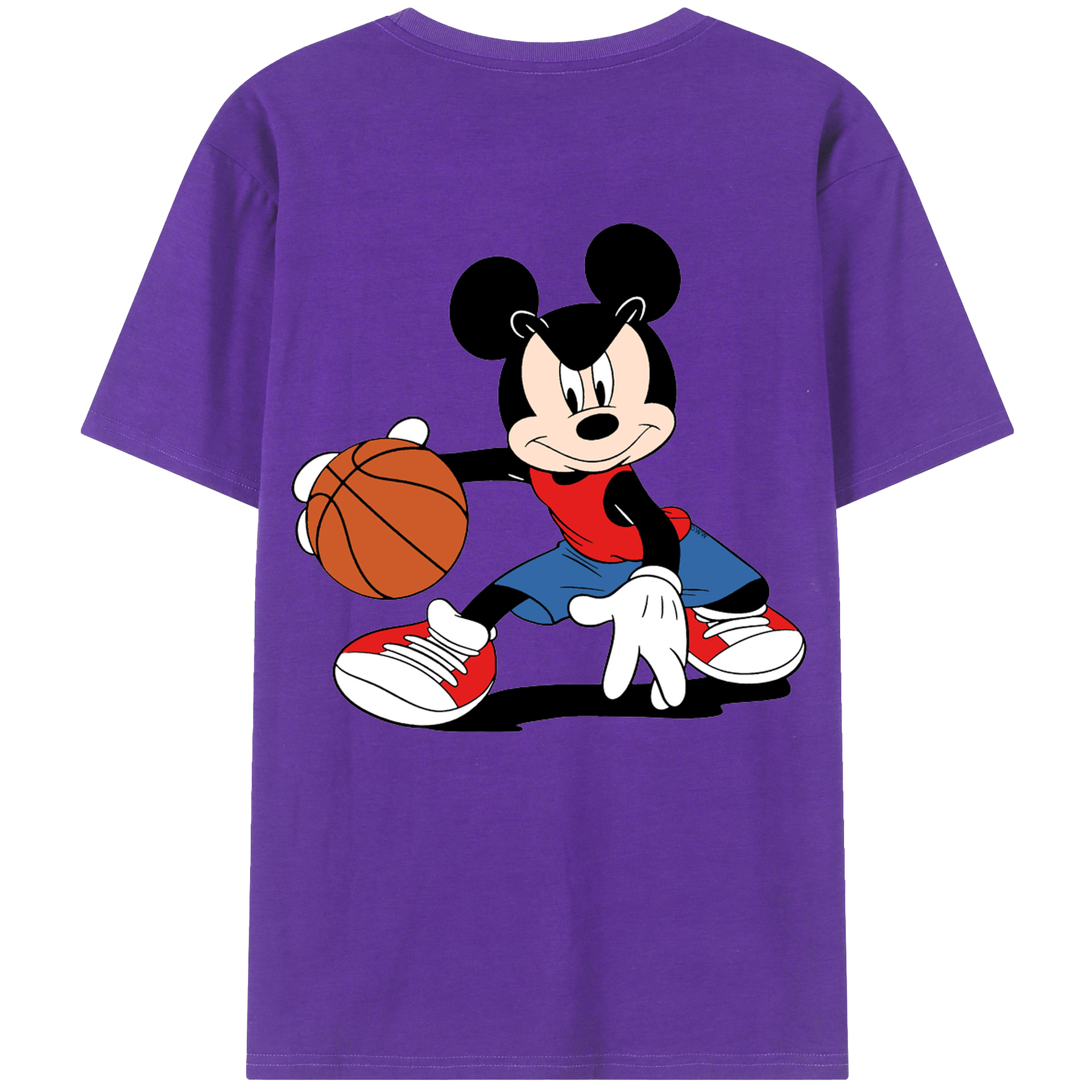 （画像用） ミッキーマウス Mickey Mouse 綿100％半袖Tシャツ（背面プリント）