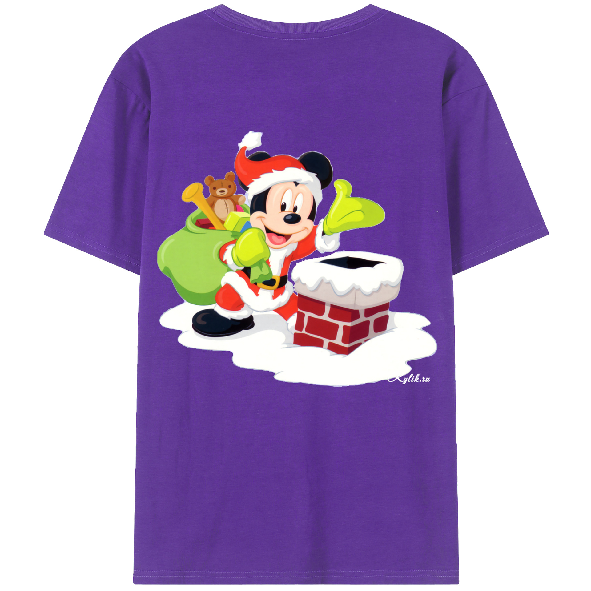 （画像用） ミッキーマウス Mickey Mouse 綿100％半袖Tシャツ（背面プリント）
