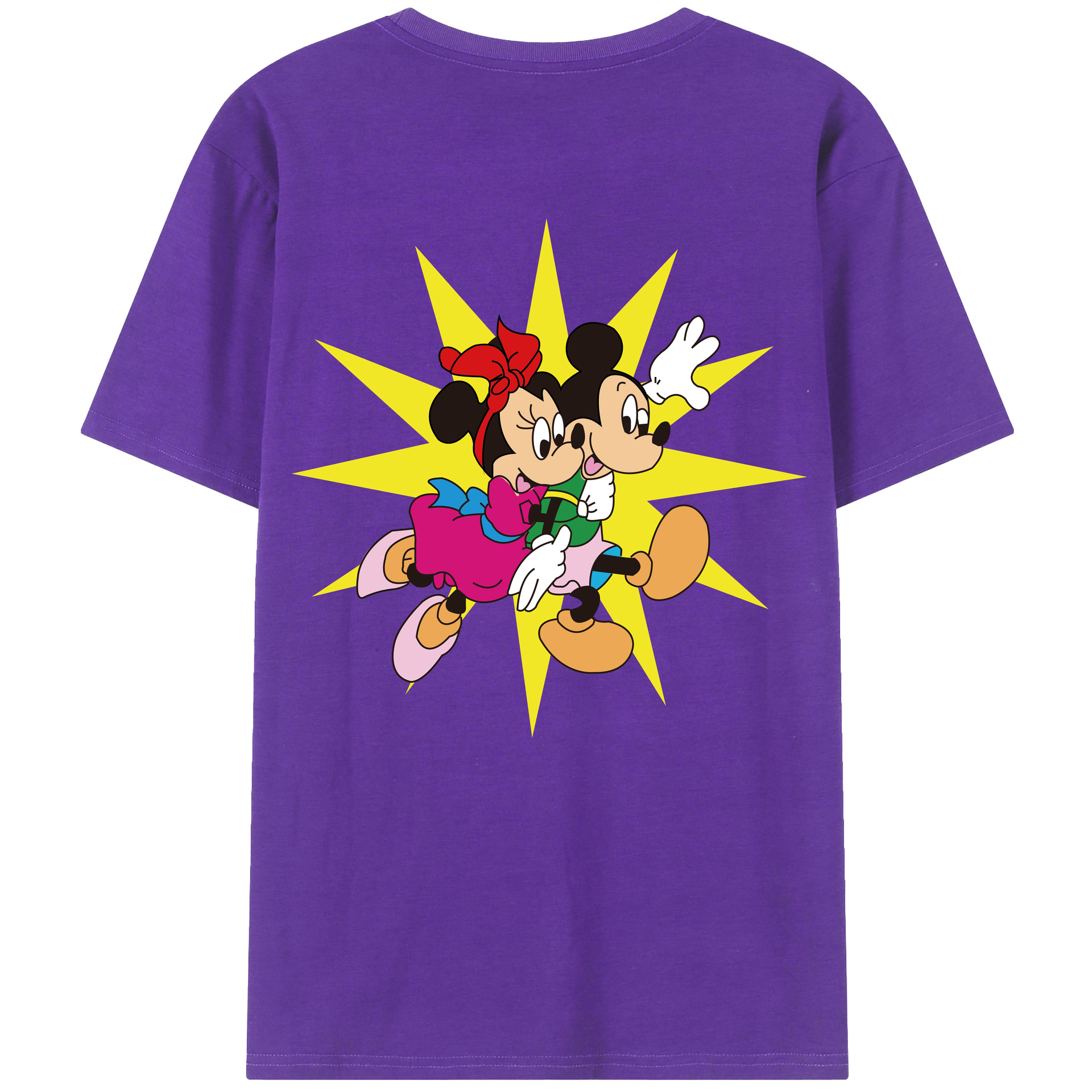 （画像用） ミッキーマウス Mickey Mouse 綿100％半袖Tシャツ（背面プリント）