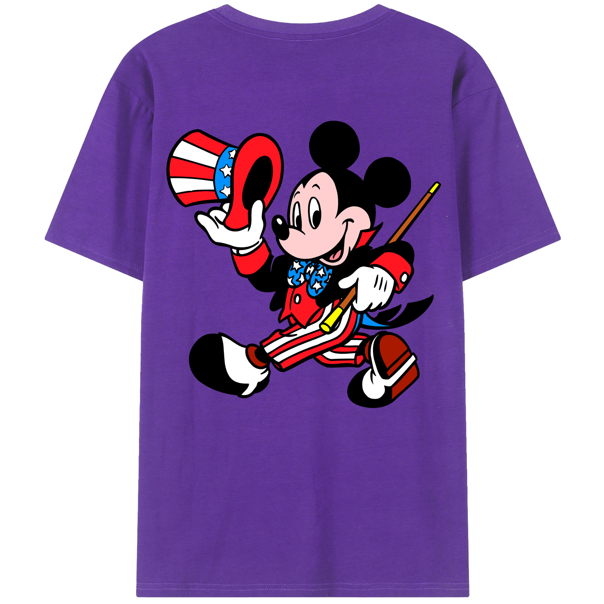 （画像用） ミッキーマウス Mickey Mouse 綿100％半袖Tシャツ（背面プリント）