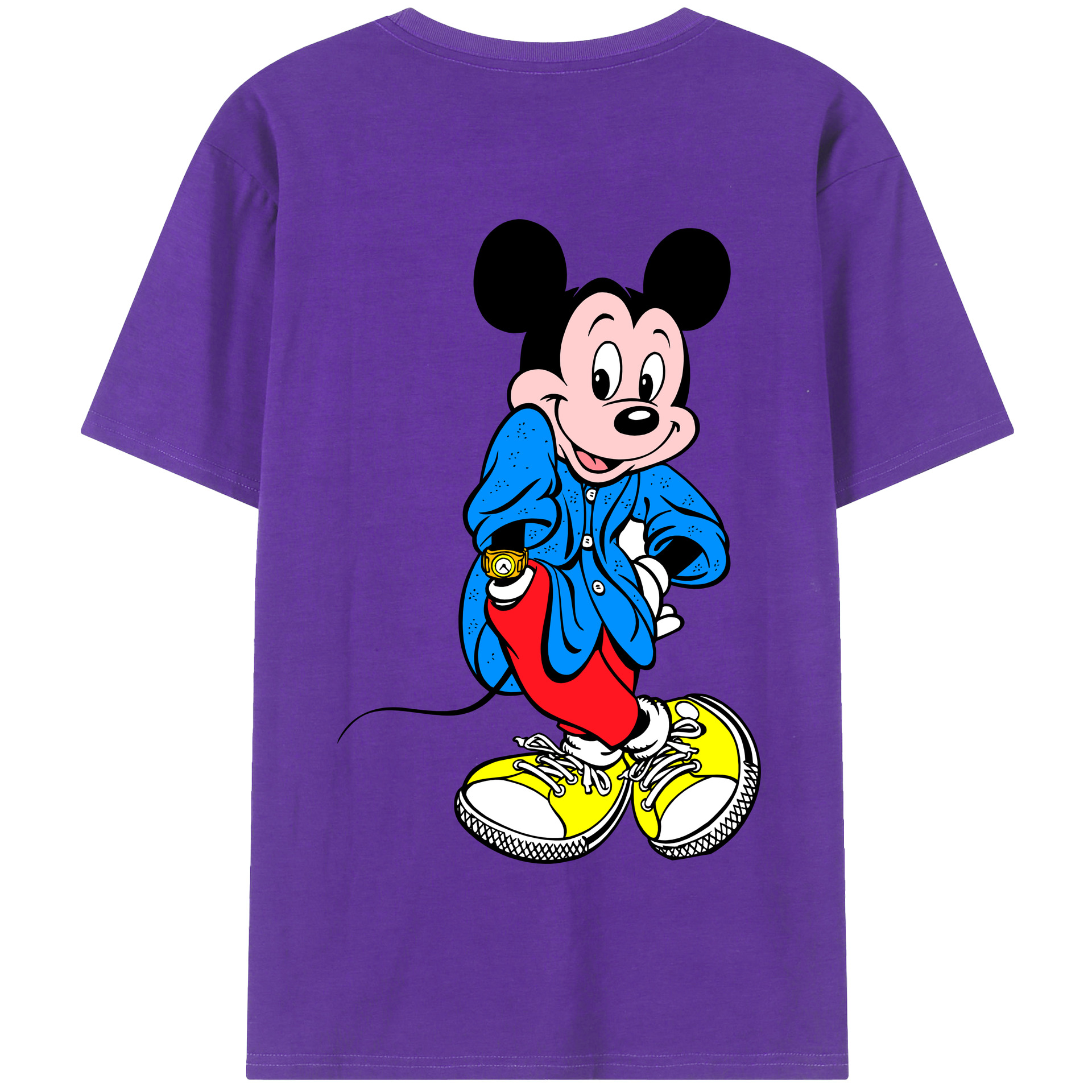 （画像用） ミッキーマウス Mickey Mouse 綿100％半袖Tシャツ（背面プリント）