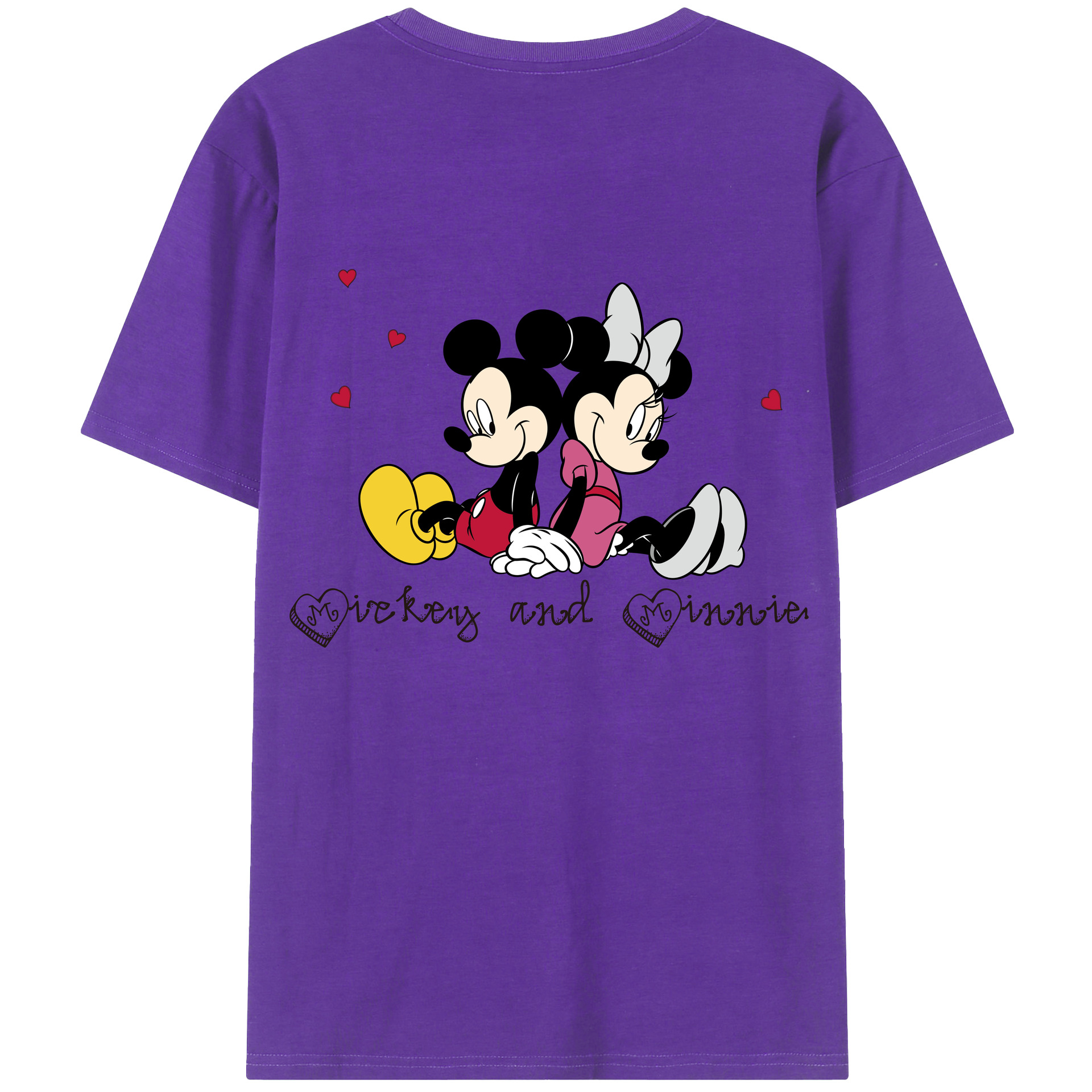 （画像用） ミッキーマウス Mickey Mouse 綿100％半袖Tシャツ（背面プリント）