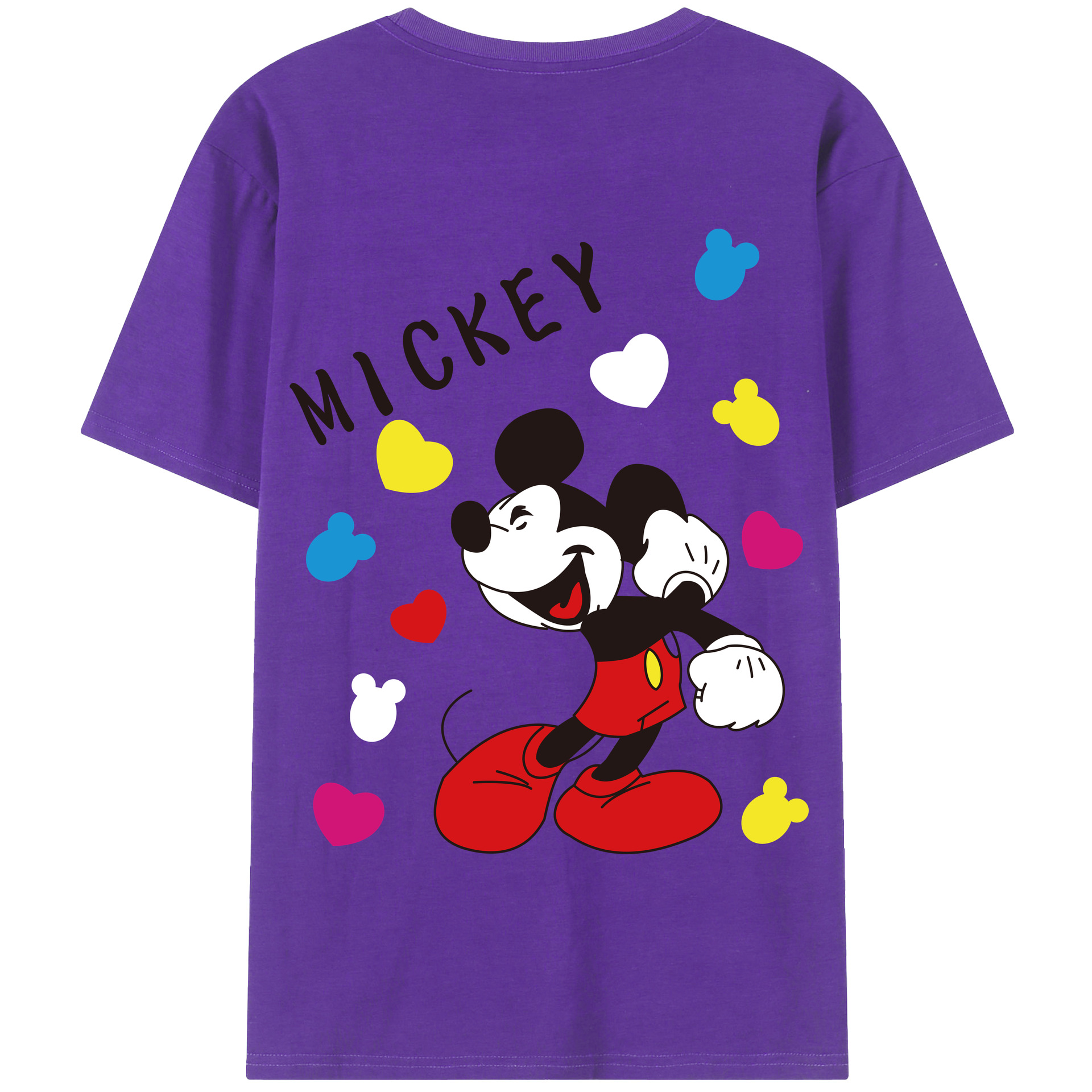（画像用） ミッキーマウス Mickey Mouse 綿100％半袖Tシャツ（背面プリント）