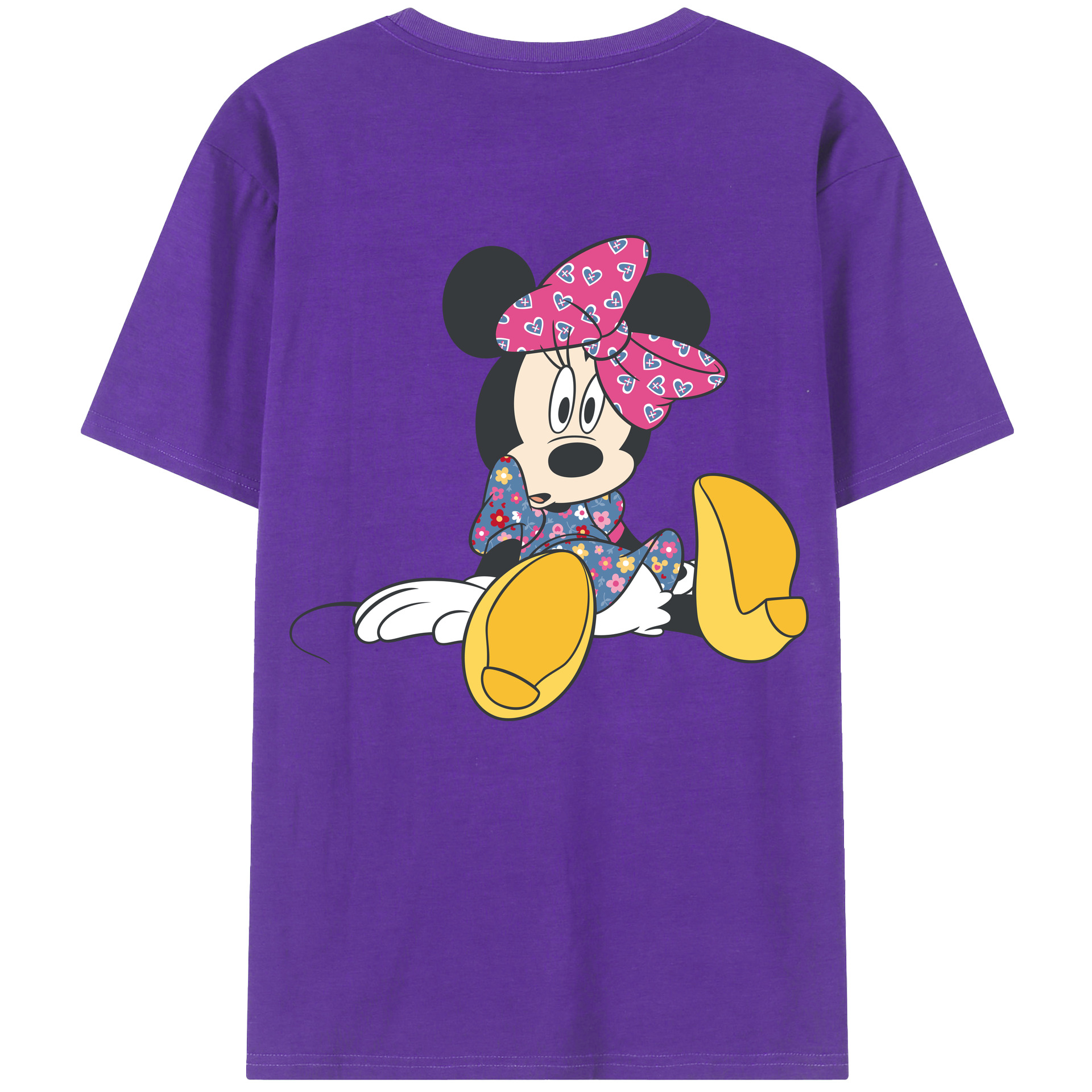 （画像用） ミッキーマウス Mickey Mouse 綿100％半袖Tシャツ（背面プリント）