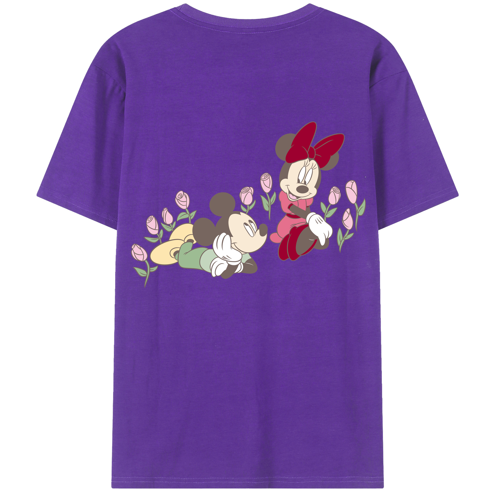 （画像用） ミッキーマウス Mickey Mouse 綿100％半袖Tシャツ（背面プリント）