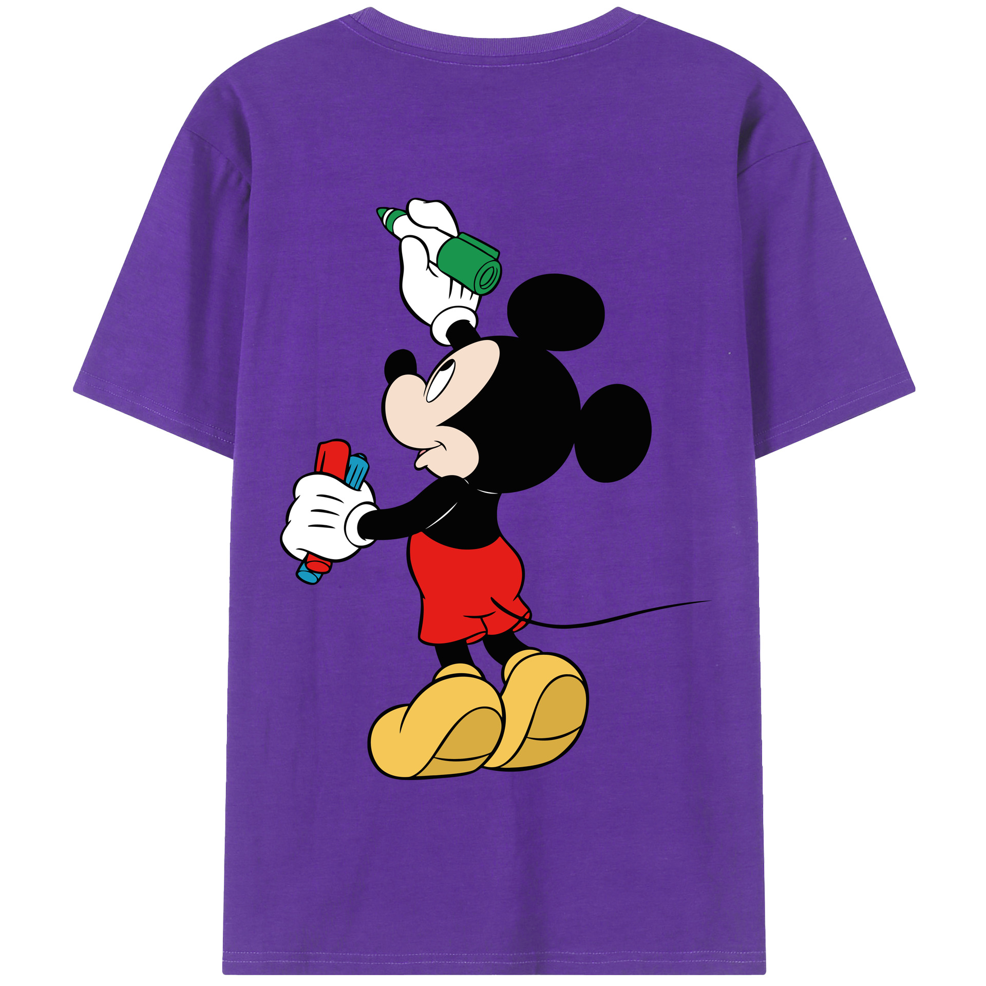 （画像用） ミッキーマウス Mickey Mouse 綿100％半袖Tシャツ（背面プリント）