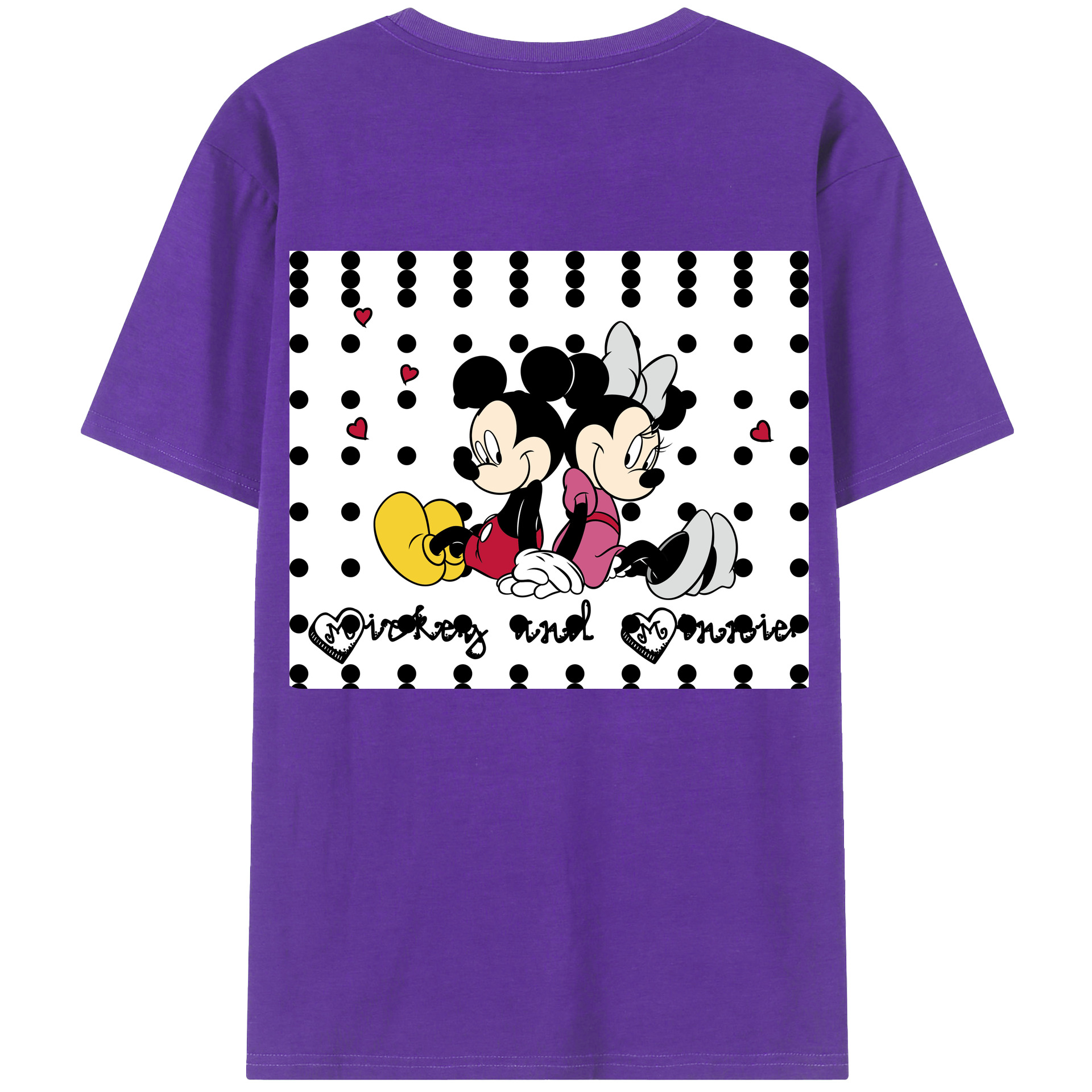 （画像用） ミッキーマウス Mickey Mouse 綿100％半袖Tシャツ（背面プリント）
