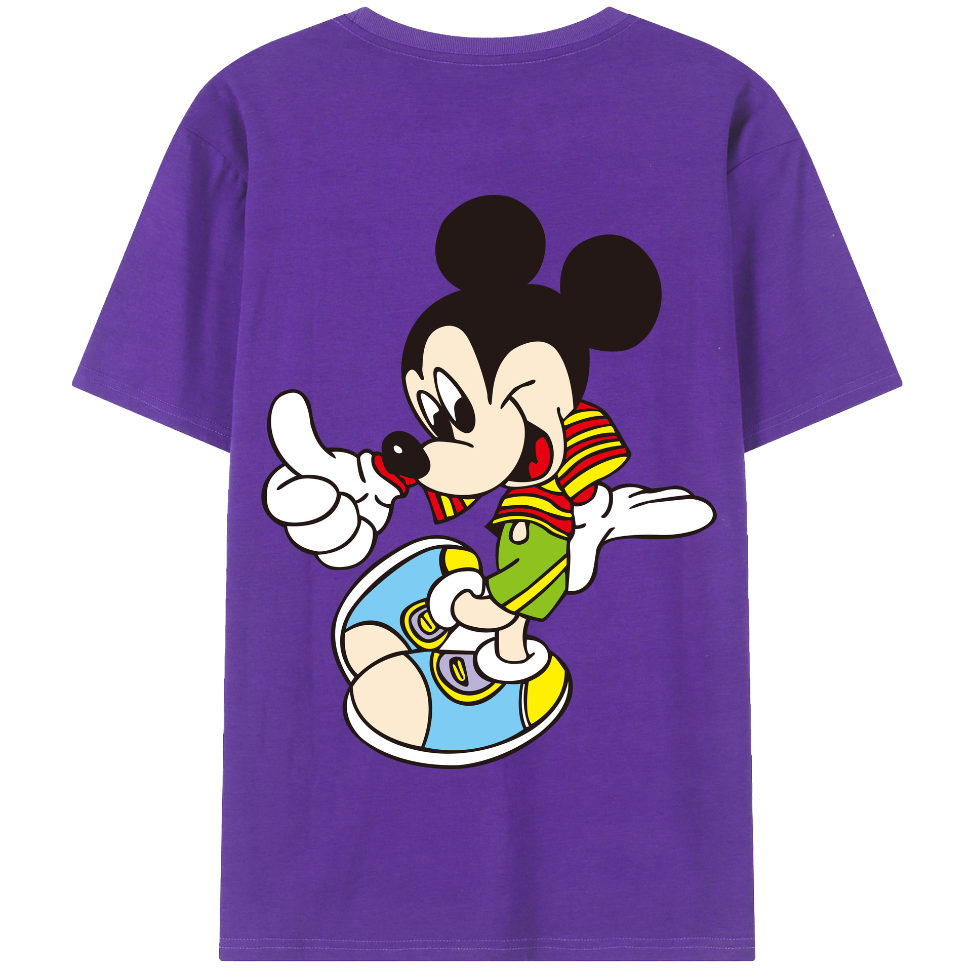 （画像用） ミッキーマウス Mickey Mouse 綿100％半袖Tシャツ（背面プリント）