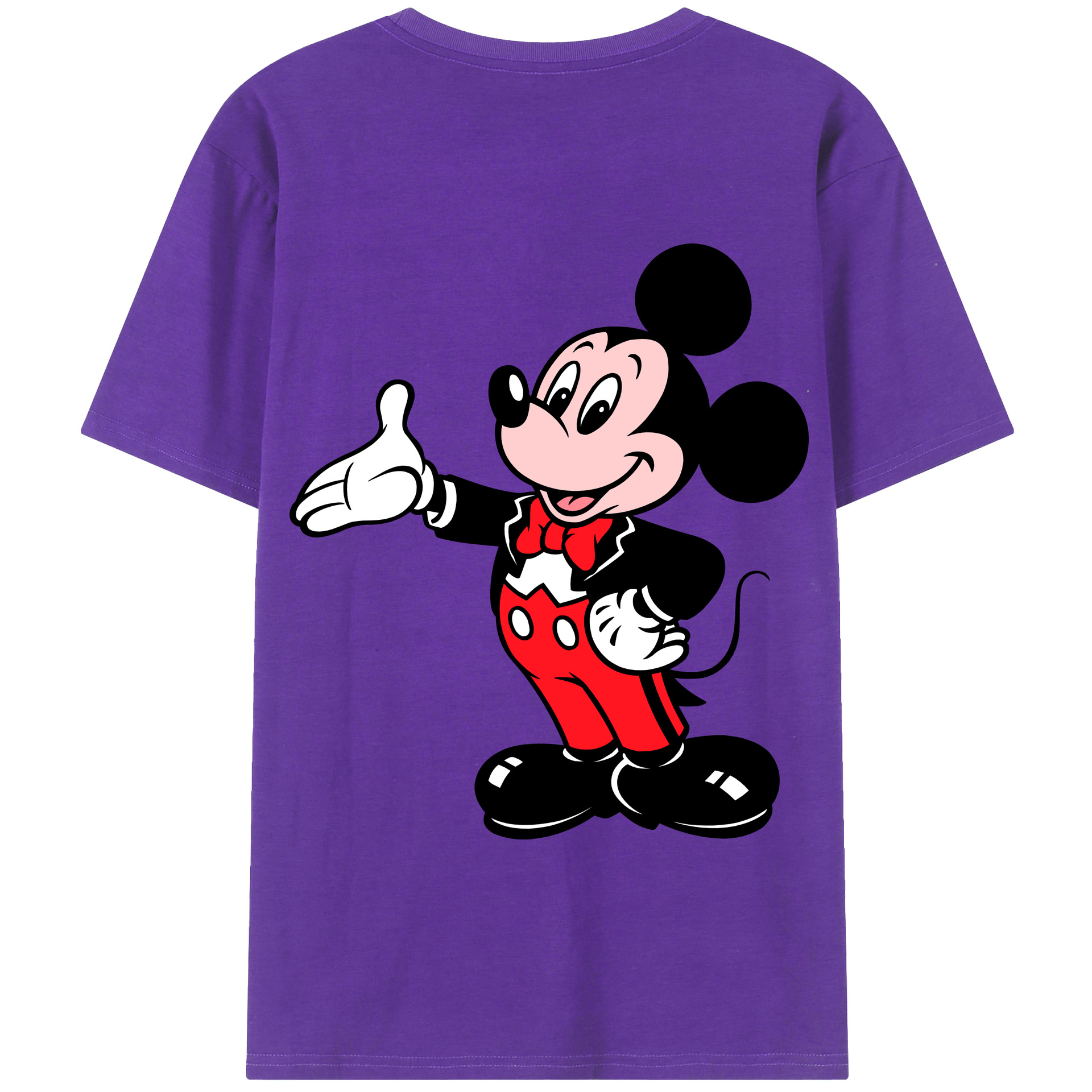 （画像用） ミッキーマウス Mickey Mouse 綿100％半袖Tシャツ（背面プリント）