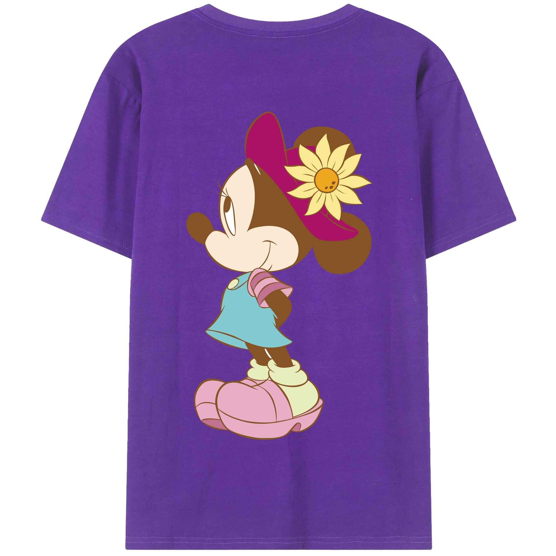 （画像用） ミッキーマウス Mickey Mouse 綿100％半袖Tシャツ（背面プリント）