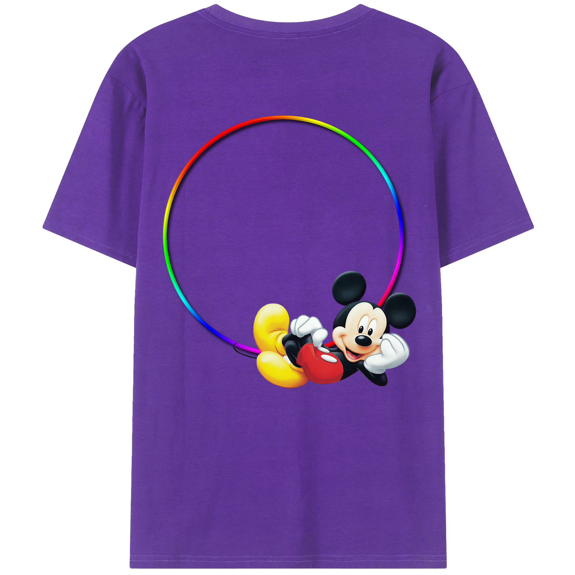 ミッキーマウス Mickey Mouse 綿100％半袖Tシャツ（背面プリント）