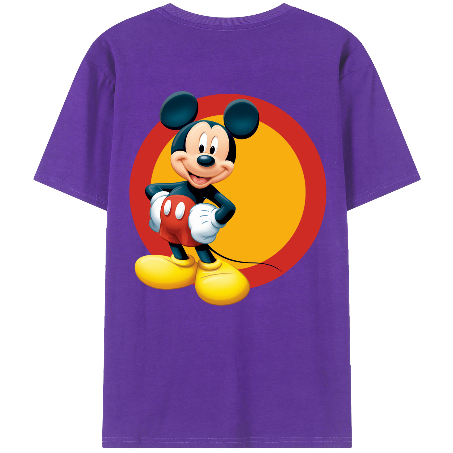 （画像用） ミッキーマウス Mickey Mouse 綿100％半袖Tシャツ（背面プリント）