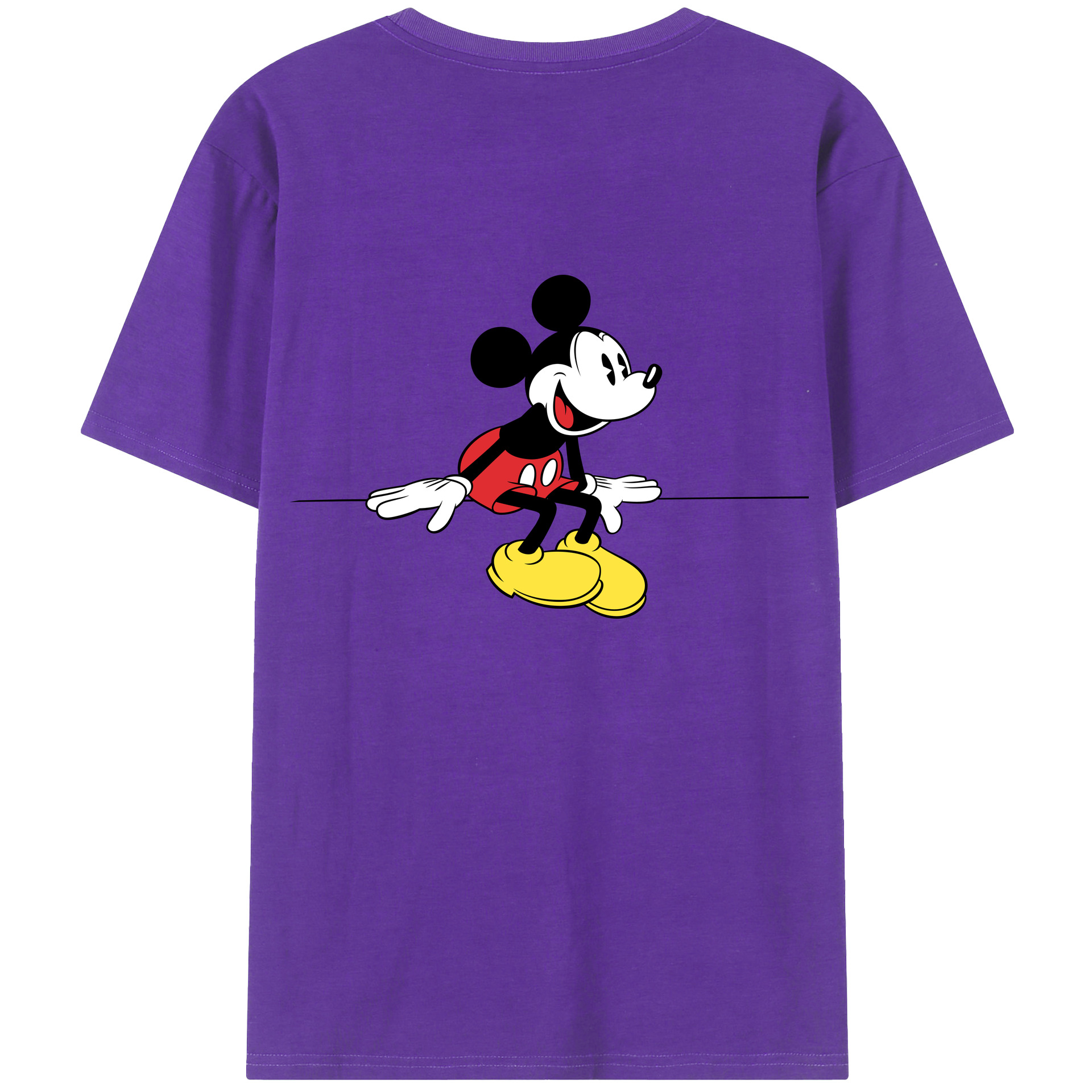 （画像用） ミッキーマウス Mickey Mouse 綿100％半袖Tシャツ（背面プリント）