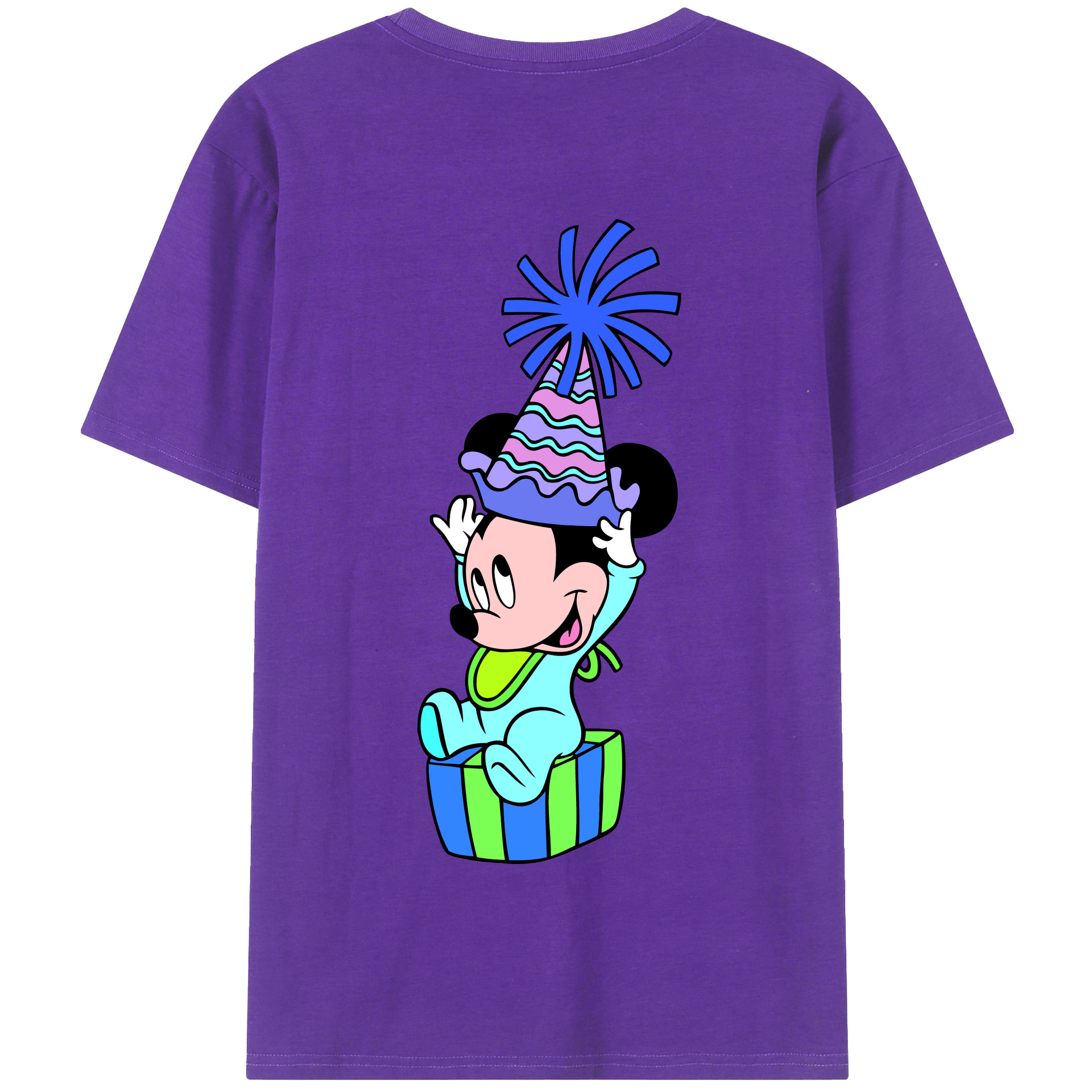 （画像用） ミッキーマウス Mickey Mouse 綿100％半袖Tシャツ（背面プリント）