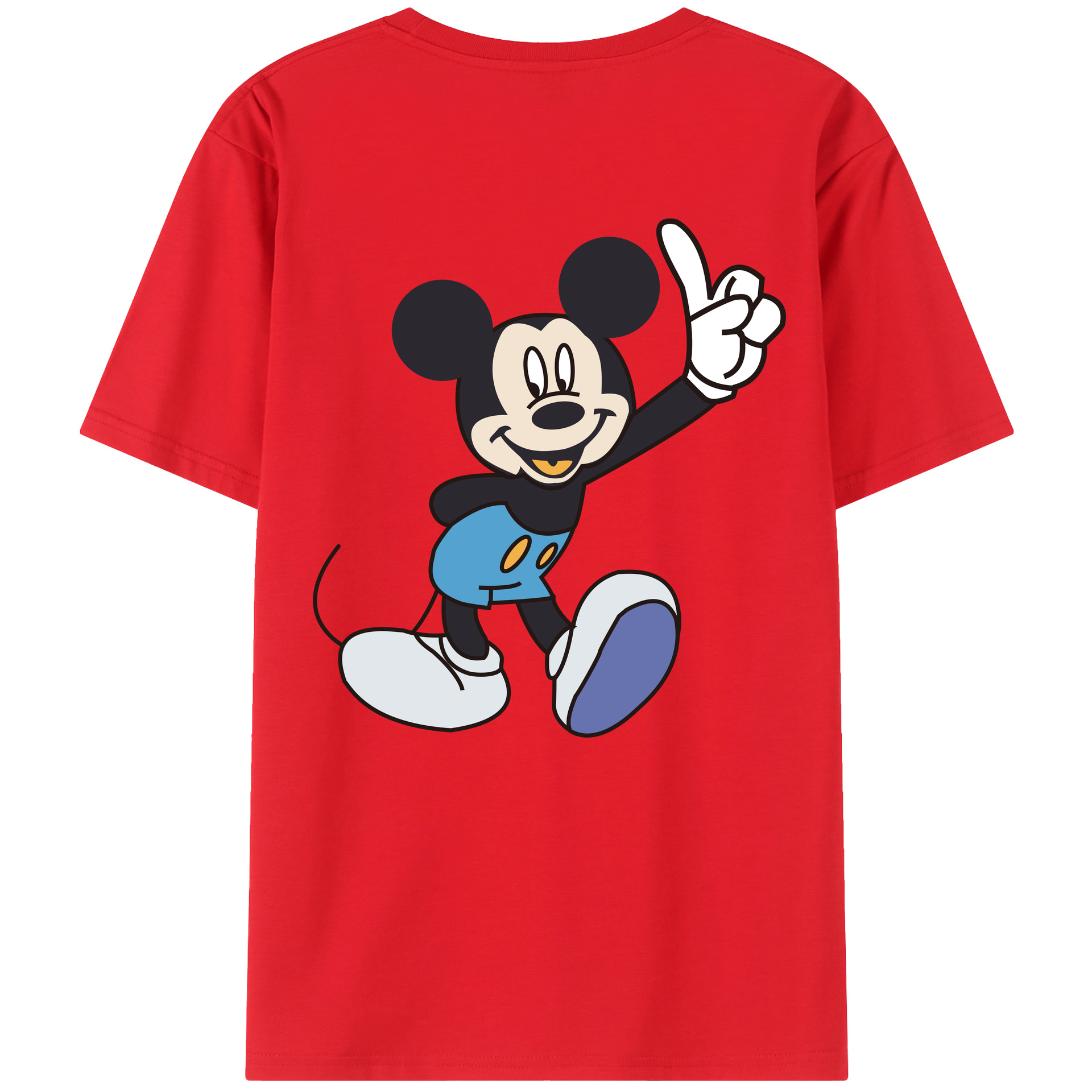 （画像用） ミッキーマウス Mickey Mouse 綿100％半袖Tシャツ（背面プリント）