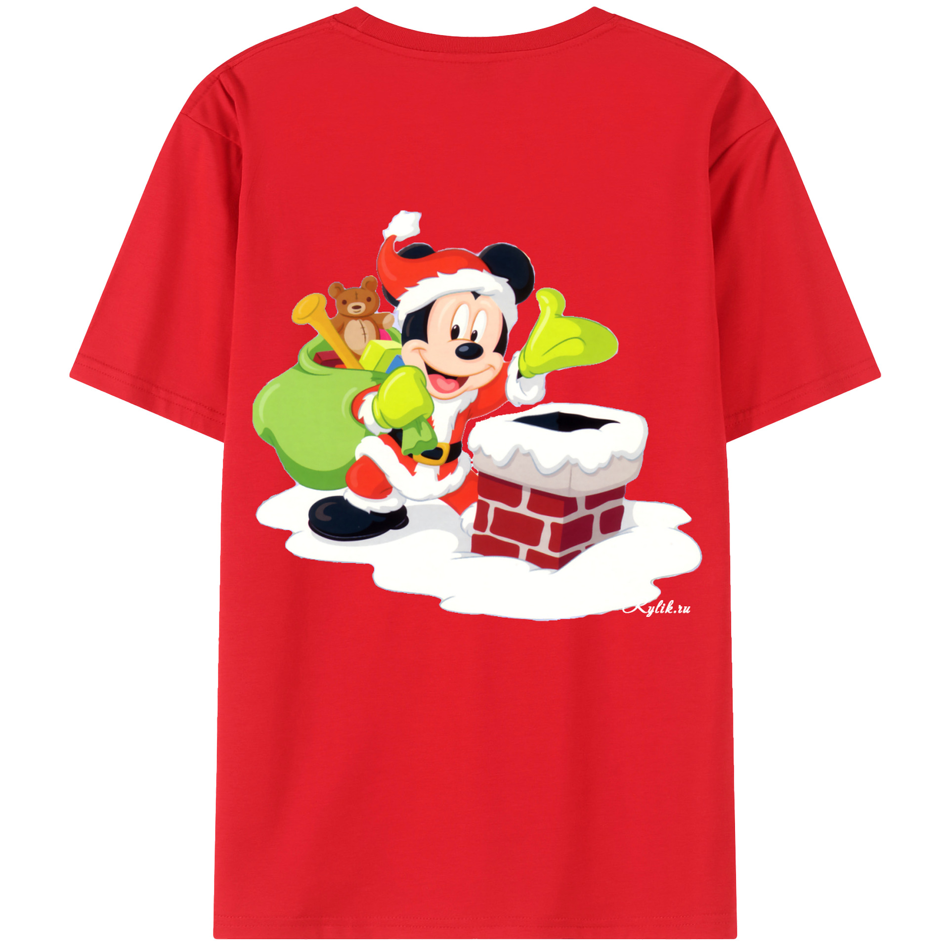 （画像用） ミッキーマウス Mickey Mouse 綿100％半袖Tシャツ（背面プリント）