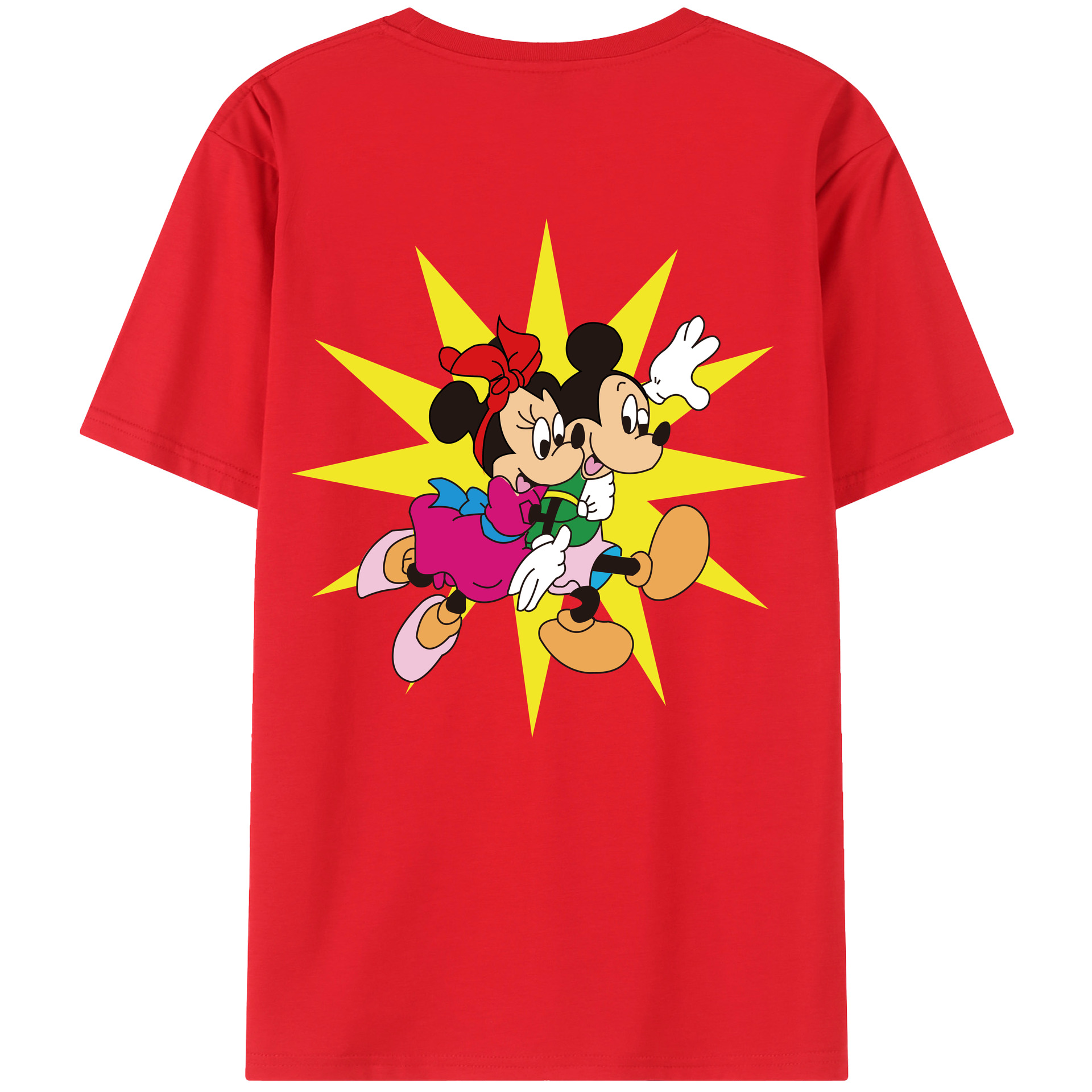（画像用） ミッキーマウス Mickey Mouse 綿100％半袖Tシャツ（背面プリント）
