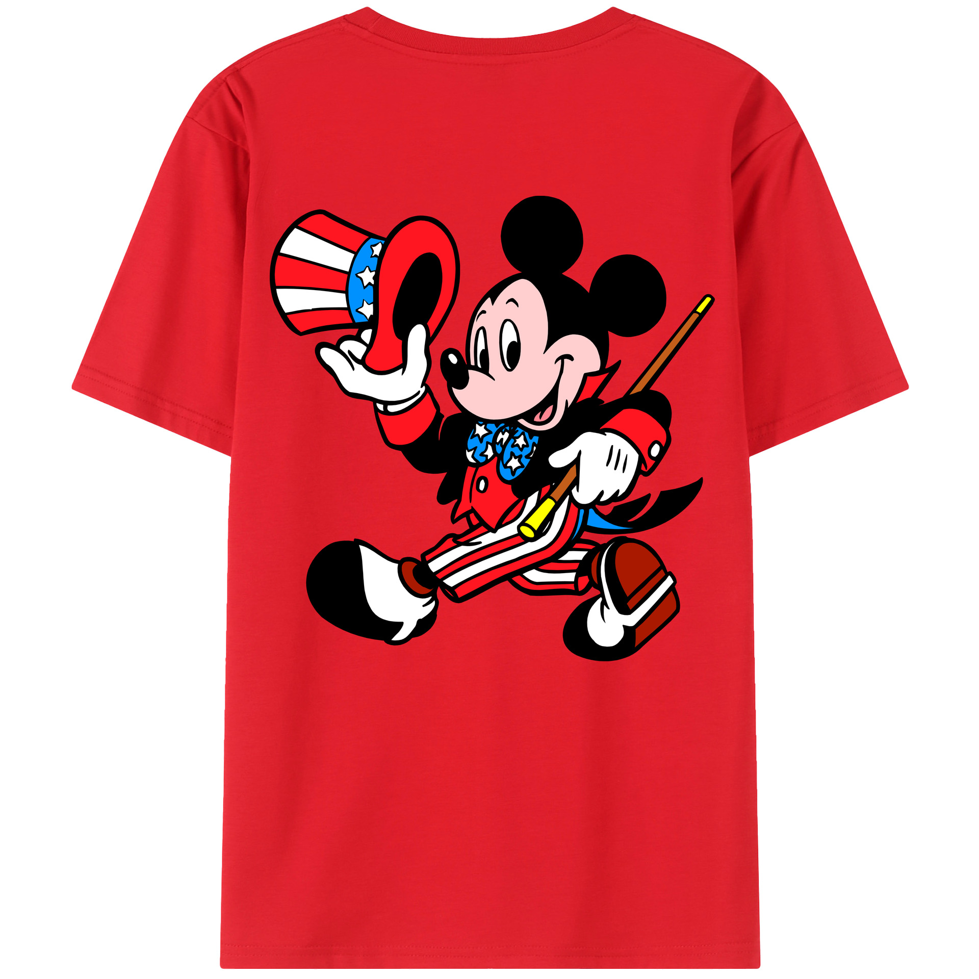 （画像用） ミッキーマウス Mickey Mouse 綿100％半袖Tシャツ（背面プリント）