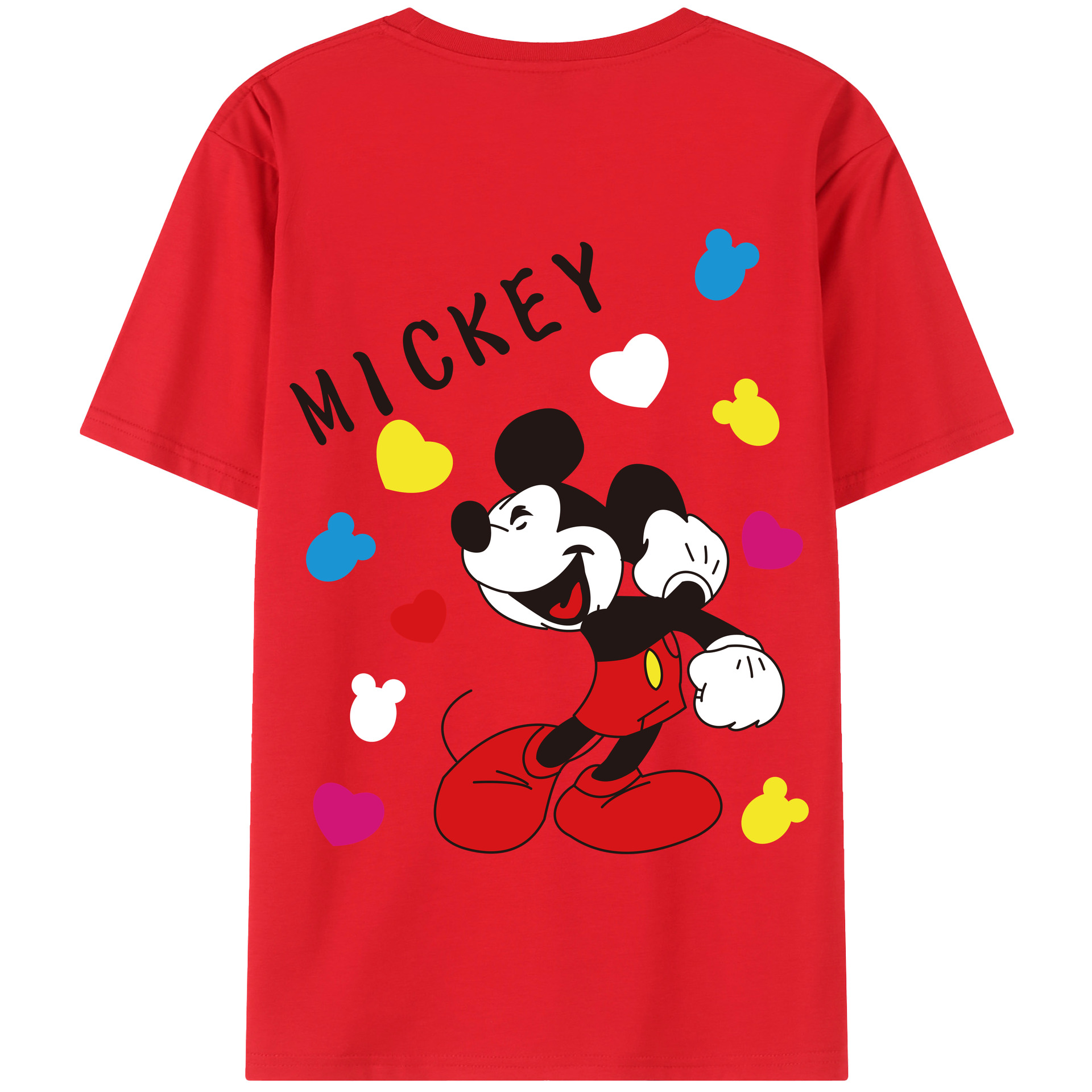 （画像用） ミッキーマウス Mickey Mouse 綿100％半袖Tシャツ（背面プリント）