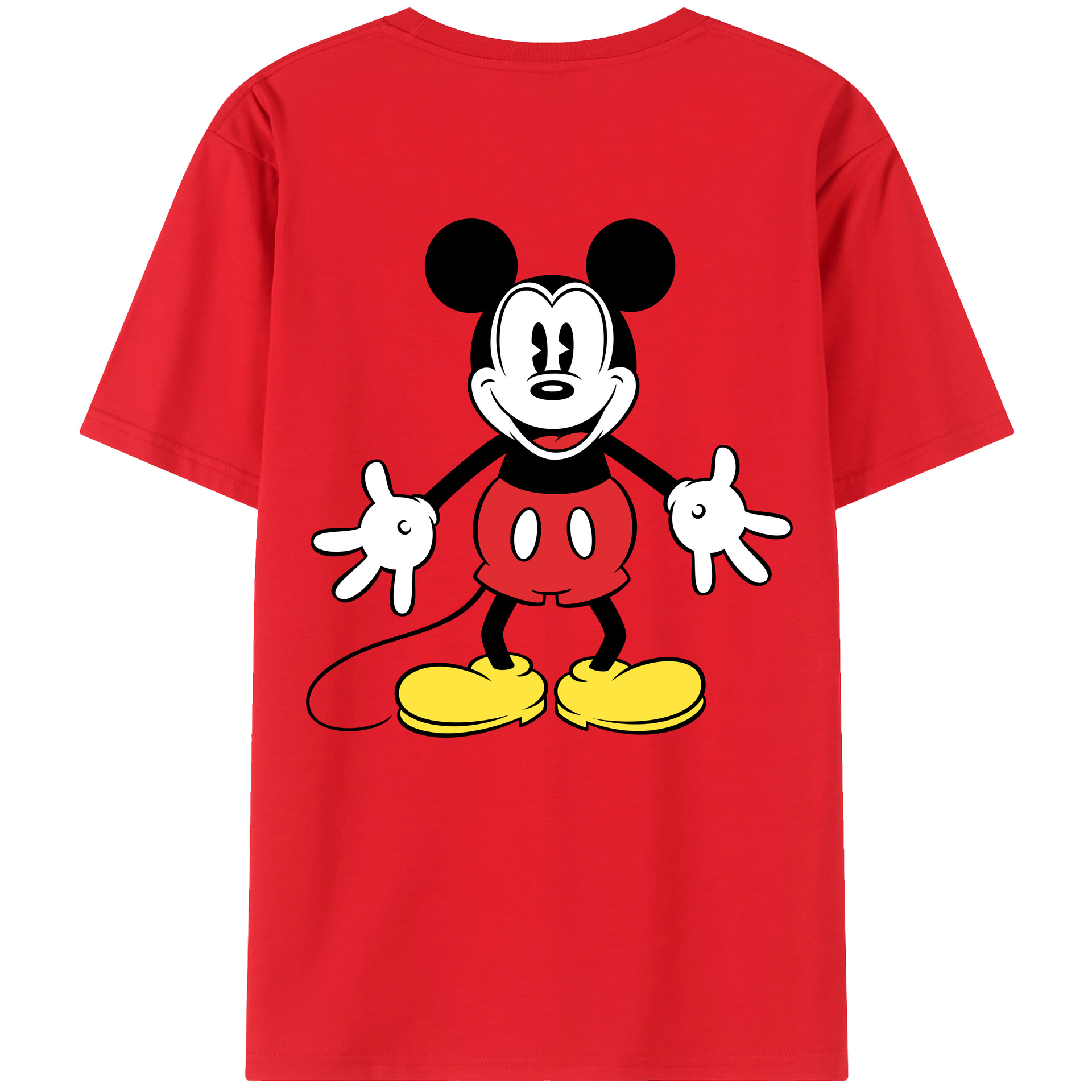 （画像用） ミッキーマウス Mickey Mouse 綿100％半袖Tシャツ（背面プリント）