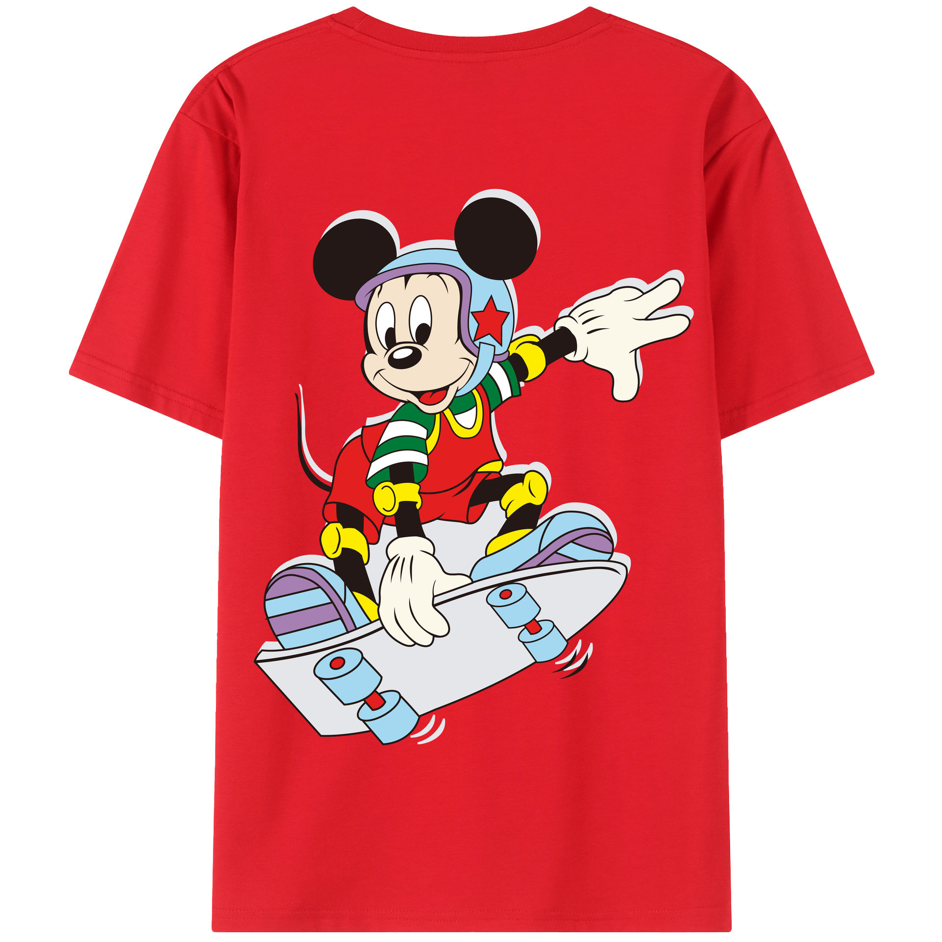 （画像用） ミッキーマウス Mickey Mouse 綿100％半袖Tシャツ（背面プリント）