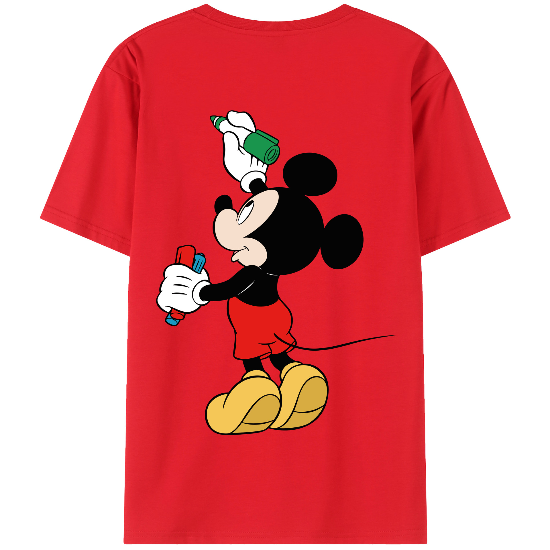 （画像用） ミッキーマウス Mickey Mouse 綿100％半袖Tシャツ（背面プリント）