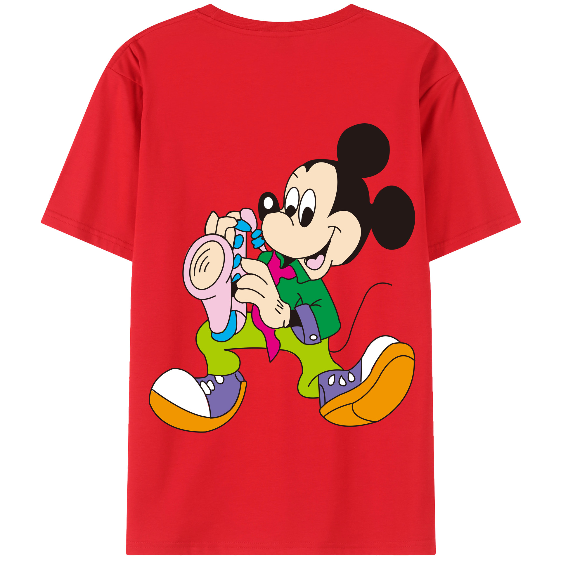 （画像用） ミッキーマウス Mickey Mouse 綿100％半袖Tシャツ（背面プリント）