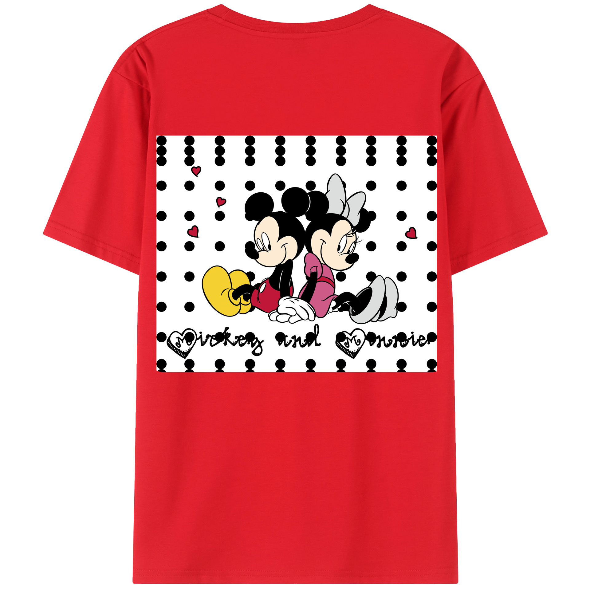 （画像用） ミッキーマウス Mickey Mouse 綿100％半袖Tシャツ（背面プリント）
