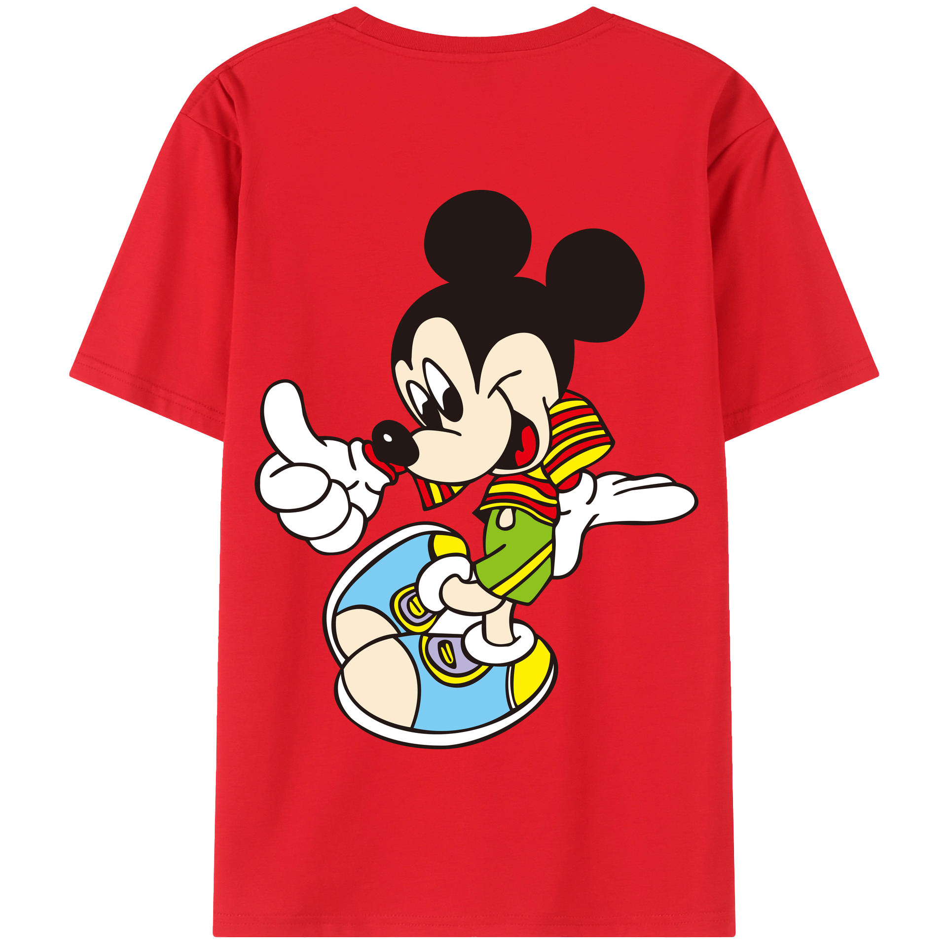 （画像用） ミッキーマウス Mickey Mouse 綿100％半袖Tシャツ（背面プリント）