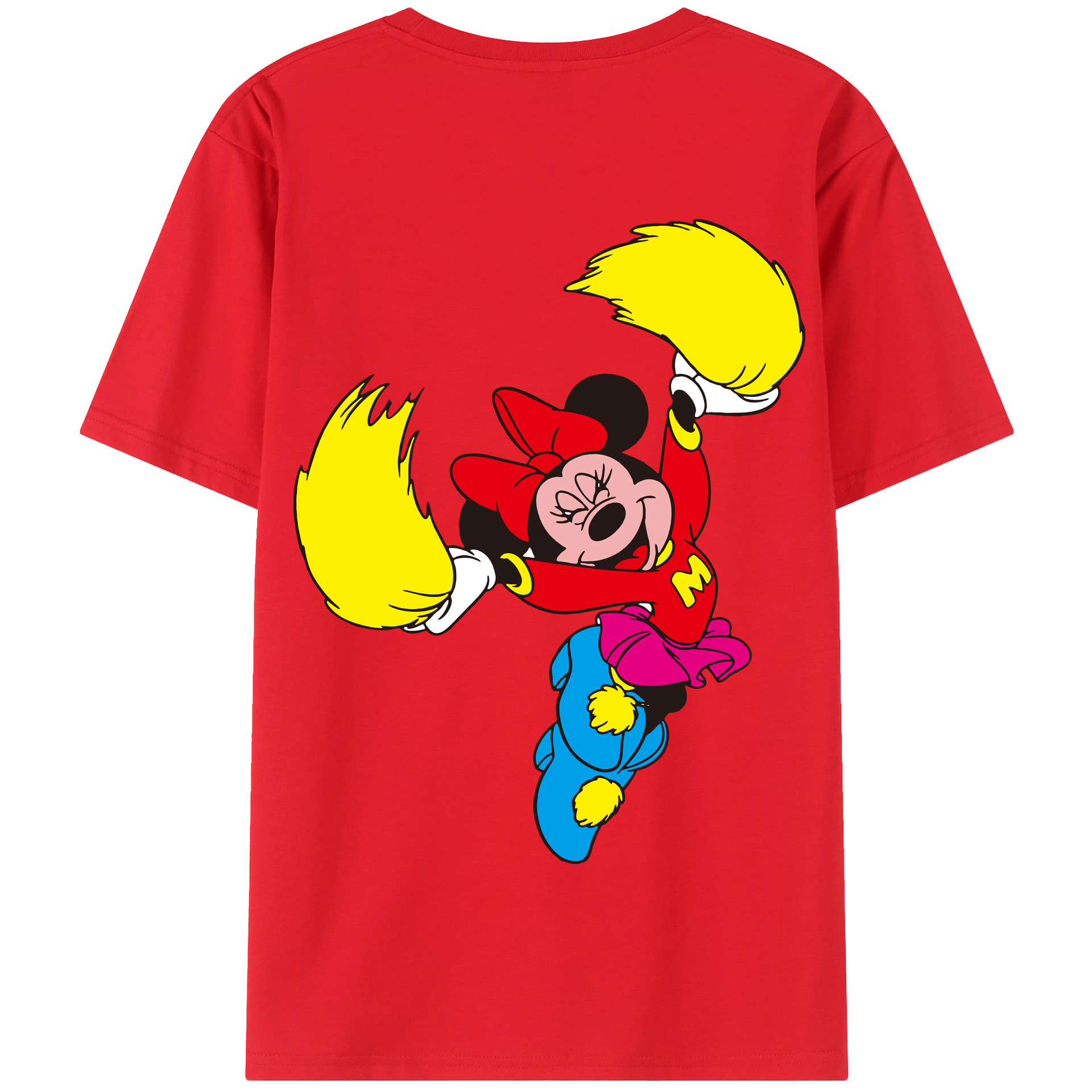 （画像用） ミッキーマウス Mickey Mouse 綿100％半袖Tシャツ（背面プリント）