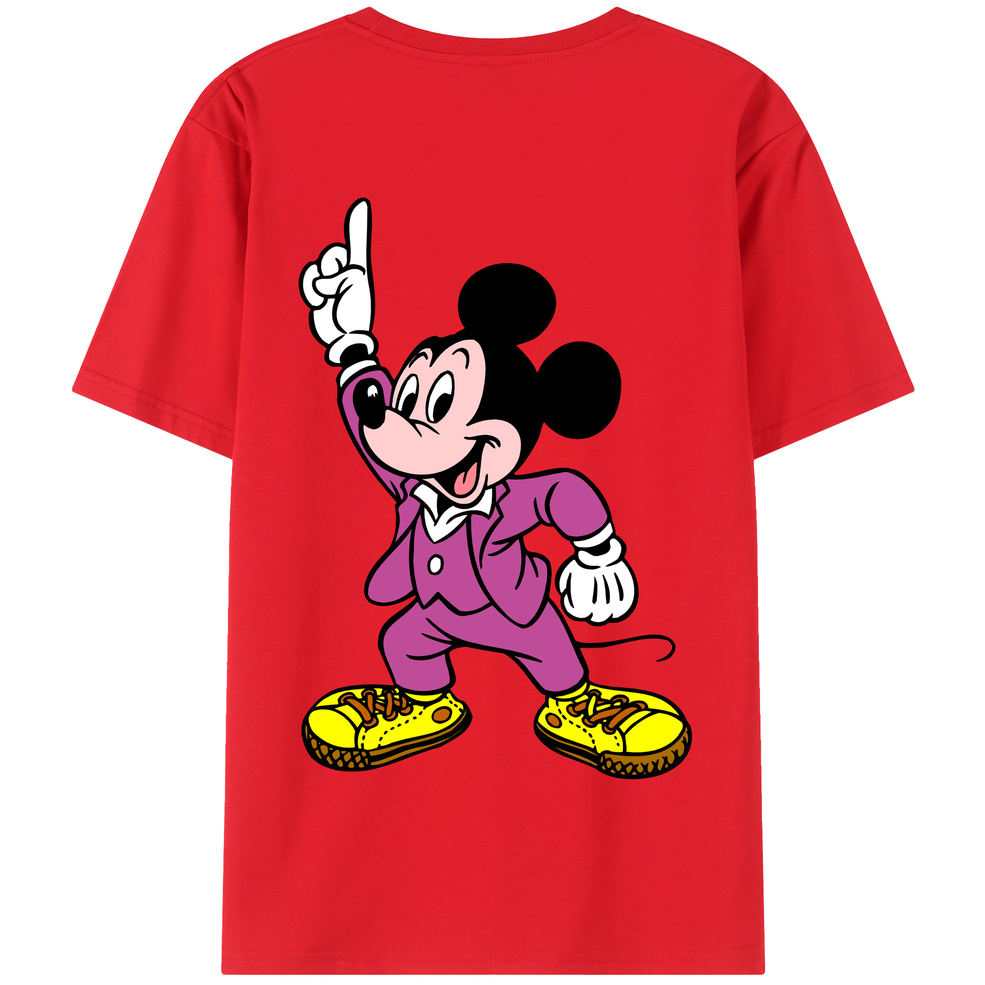 （画像用） ミッキーマウス Mickey Mouse 綿100％半袖Tシャツ（背面プリント）