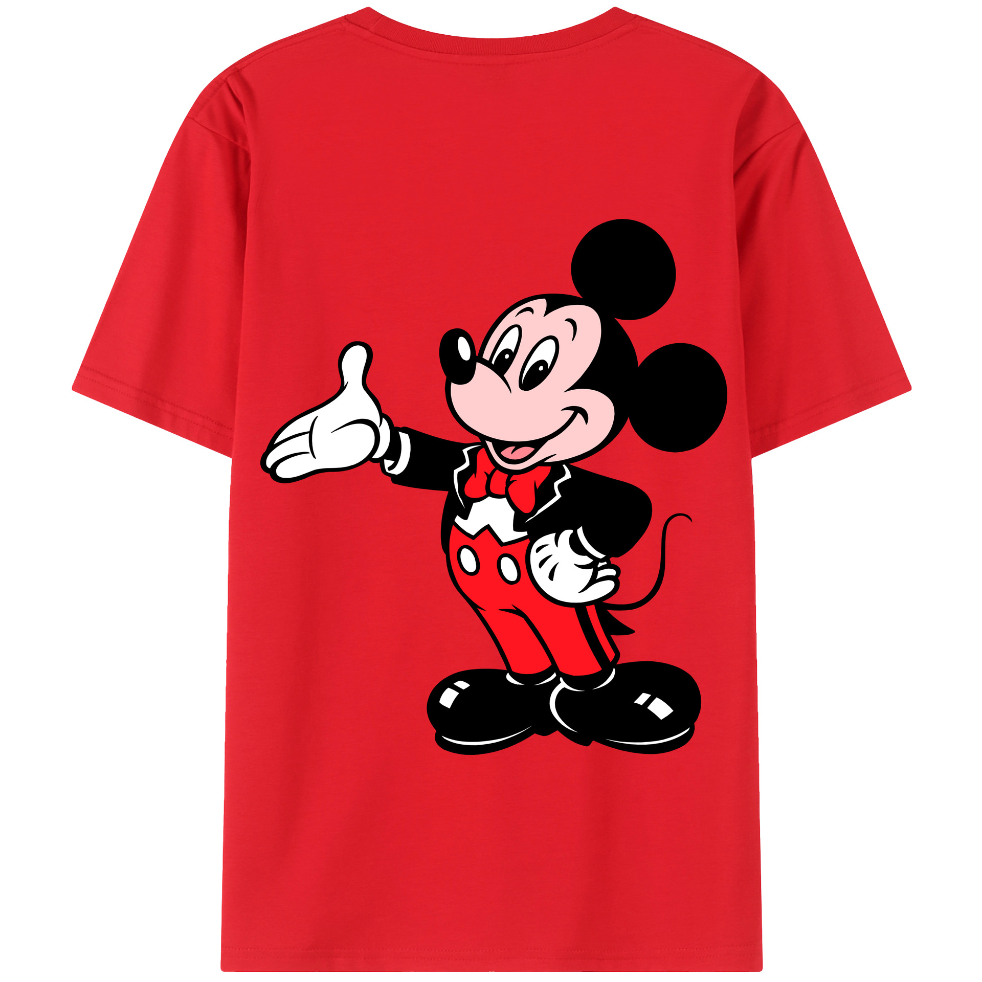 （画像用） ミッキーマウス Mickey Mouse 綿100％半袖Tシャツ（背面プリント）