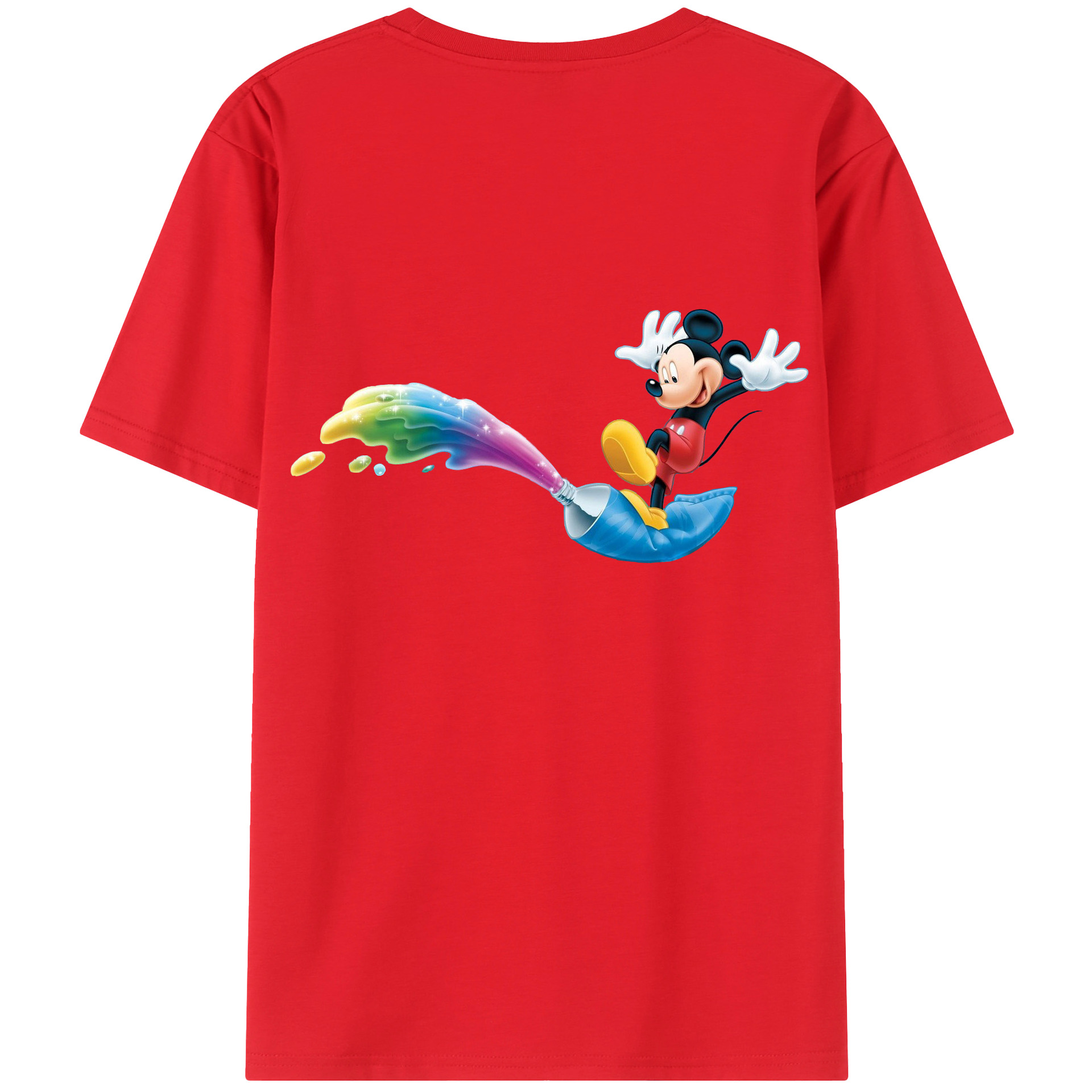 （画像用） ミッキーマウス Mickey Mouse 綿100％半袖Tシャツ（背面プリント）