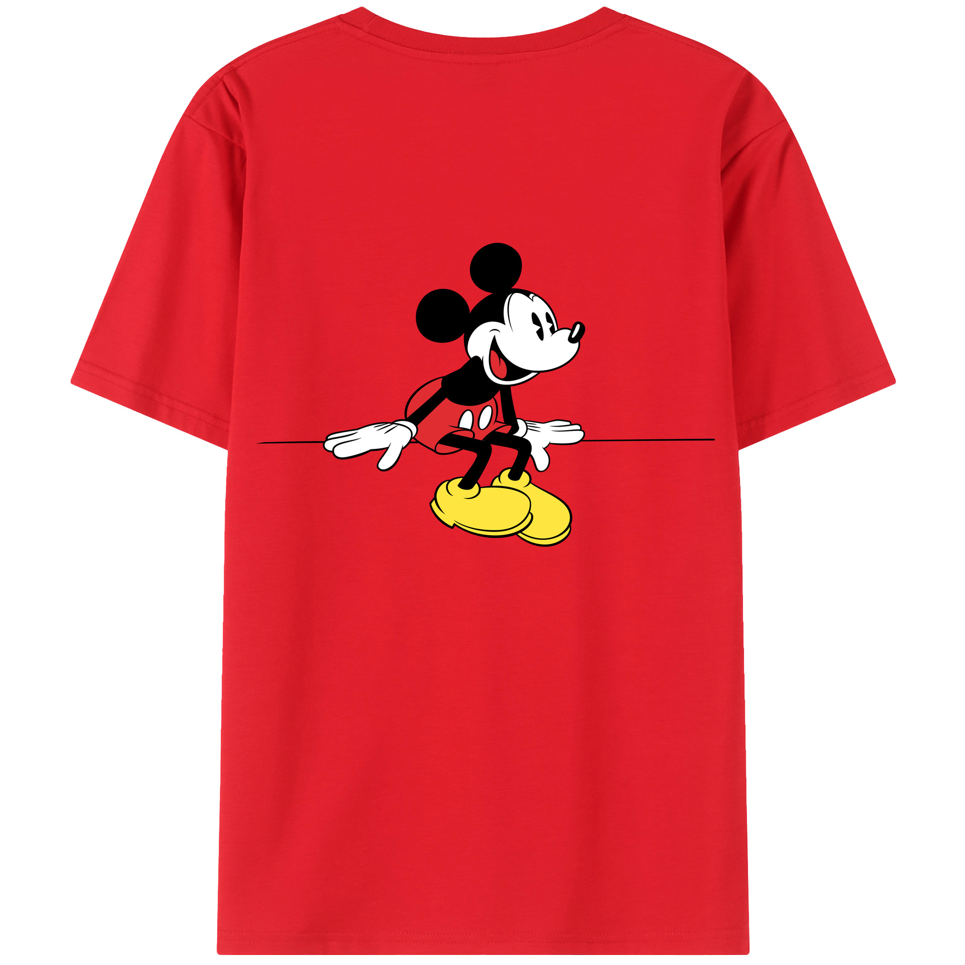 （画像用） ミッキーマウス Mickey Mouse 綿100％半袖Tシャツ（背面プリント）