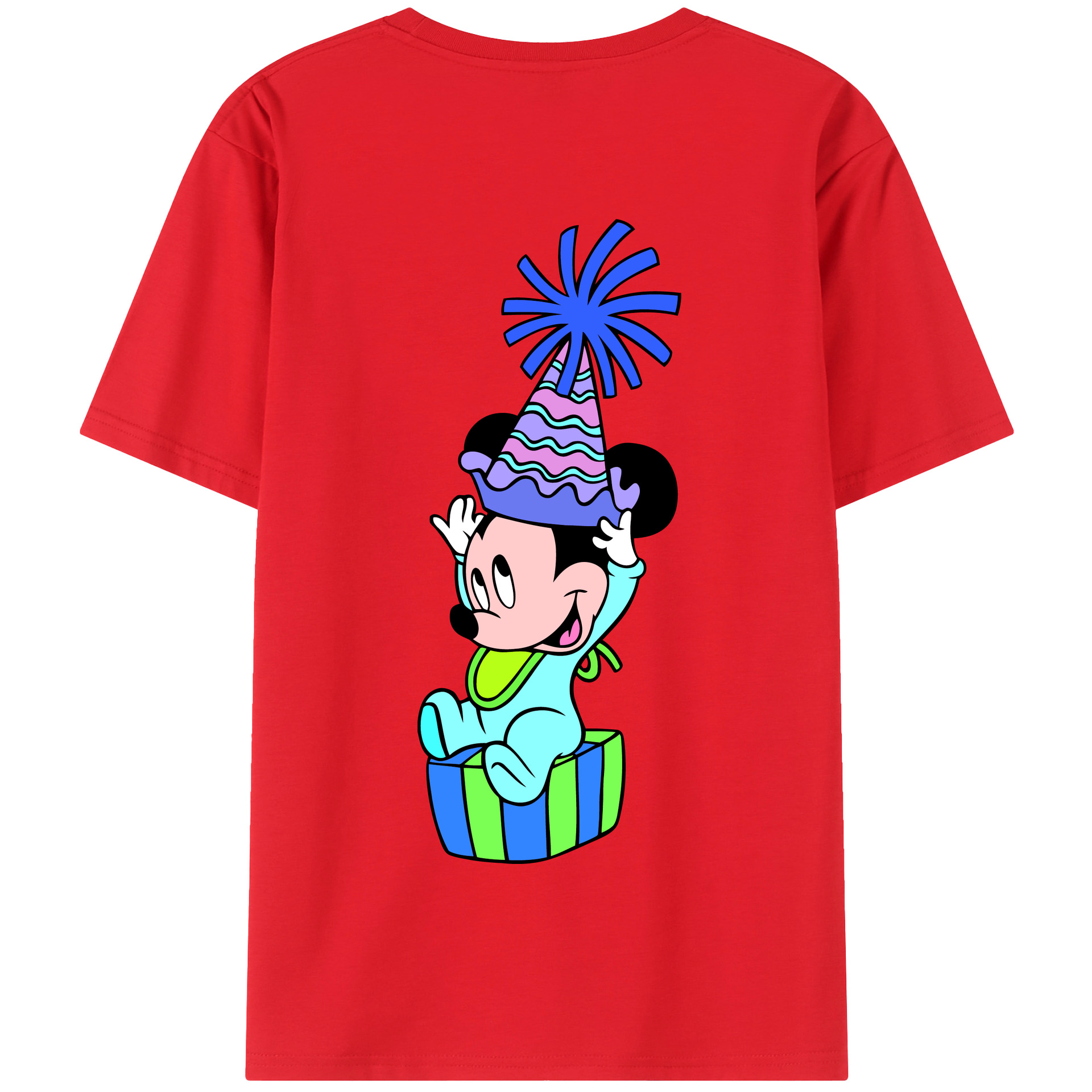 （画像用） ミッキーマウス Mickey Mouse 綿100％半袖Tシャツ（背面プリント）