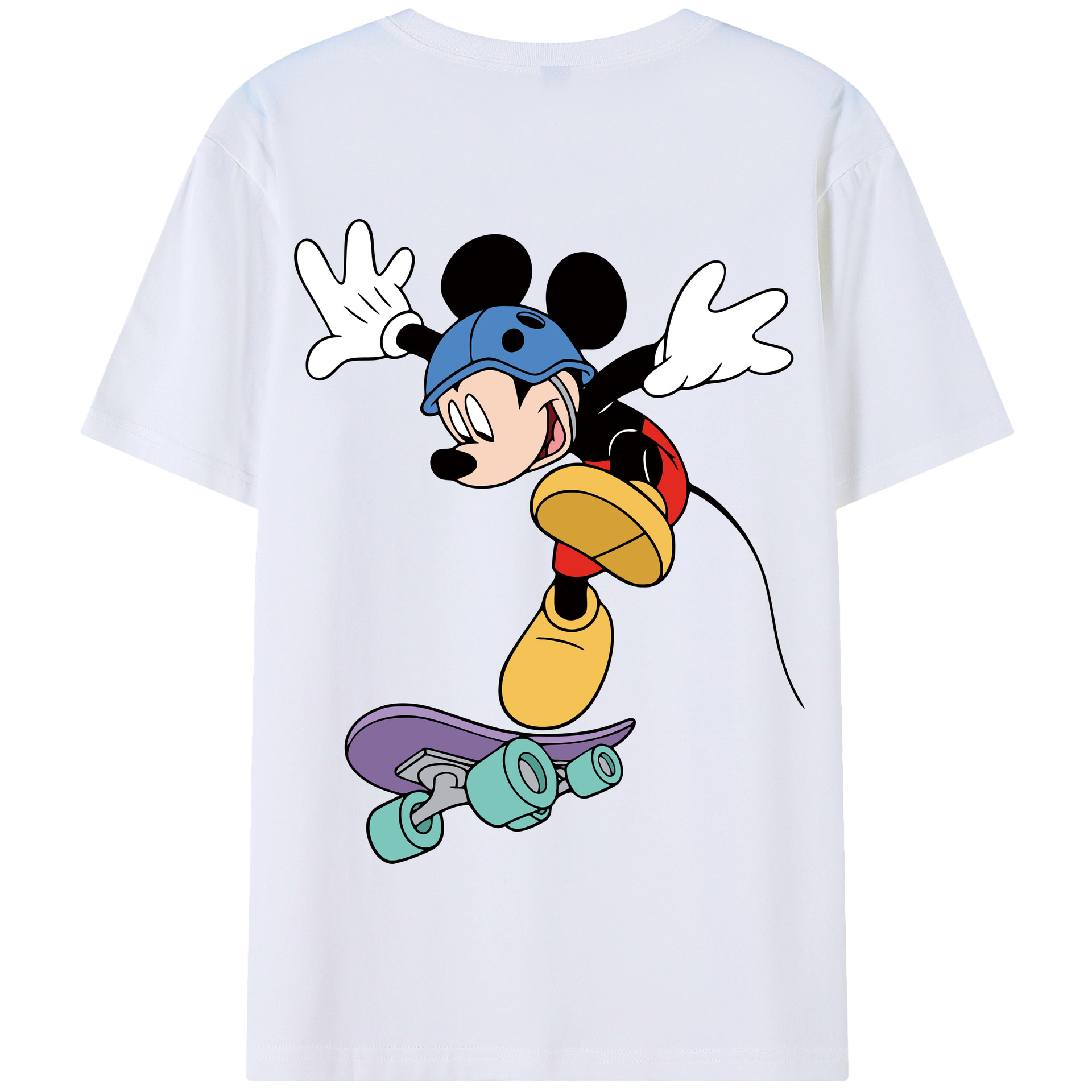 （画像用） ミッキーマウス Mickey Mouse 綿100％半袖Tシャツ（背面プリント）