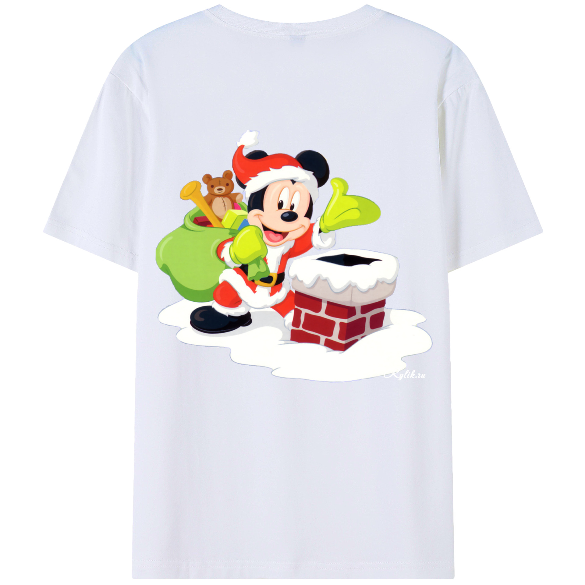 （画像用） ミッキーマウス Mickey Mouse 綿100％半袖Tシャツ（背面プリント）