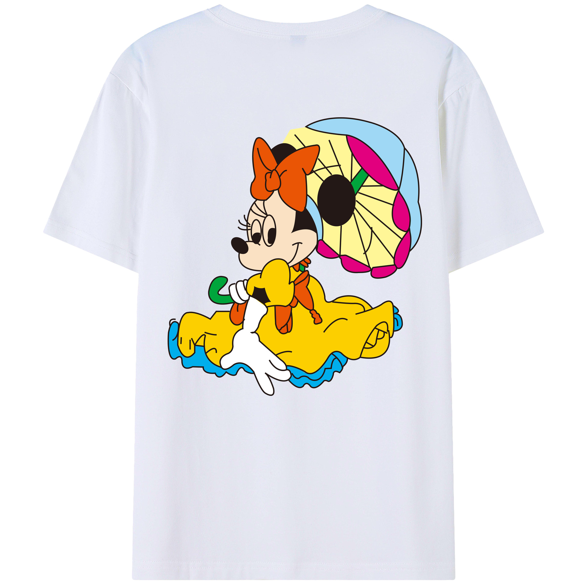 （画像用） ミッキーマウス Mickey Mouse 綿100％半袖Tシャツ（背面プリント）