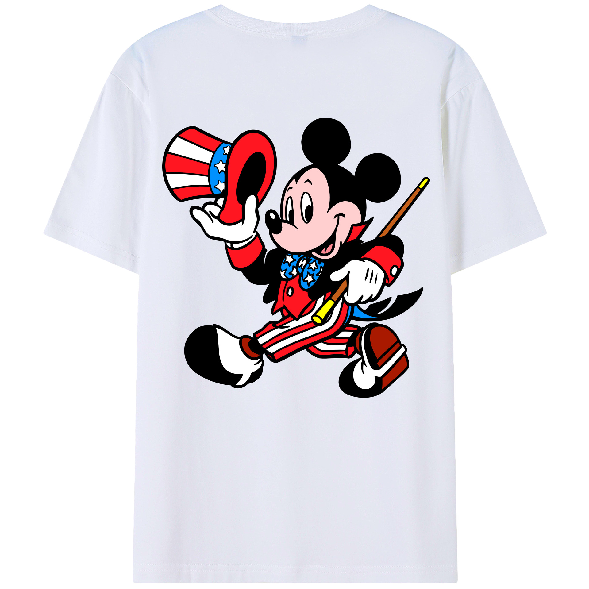 （画像用） ミッキーマウス Mickey Mouse 綿100％半袖Tシャツ（背面プリント）