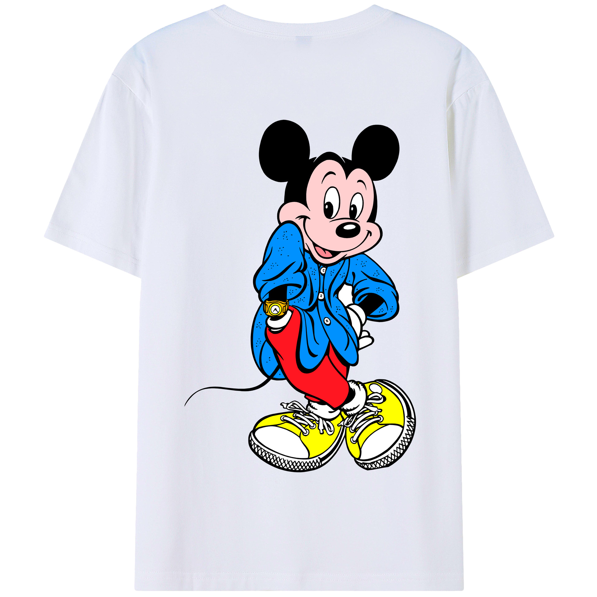 （画像用） ミッキーマウス Mickey Mouse 綿100％半袖Tシャツ（背面プリント）