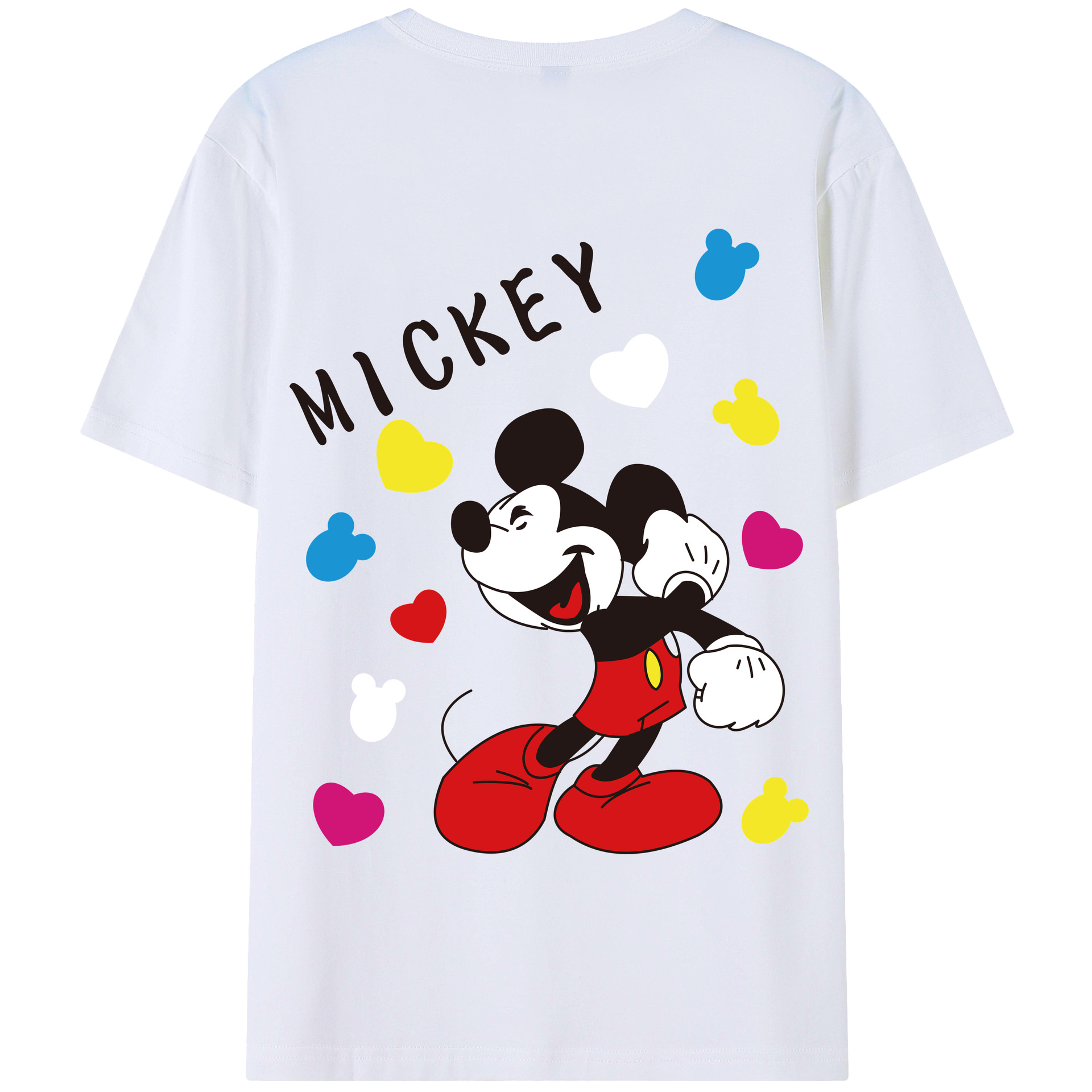（画像用） ミッキーマウス Mickey Mouse 綿100％半袖Tシャツ（背面プリント）